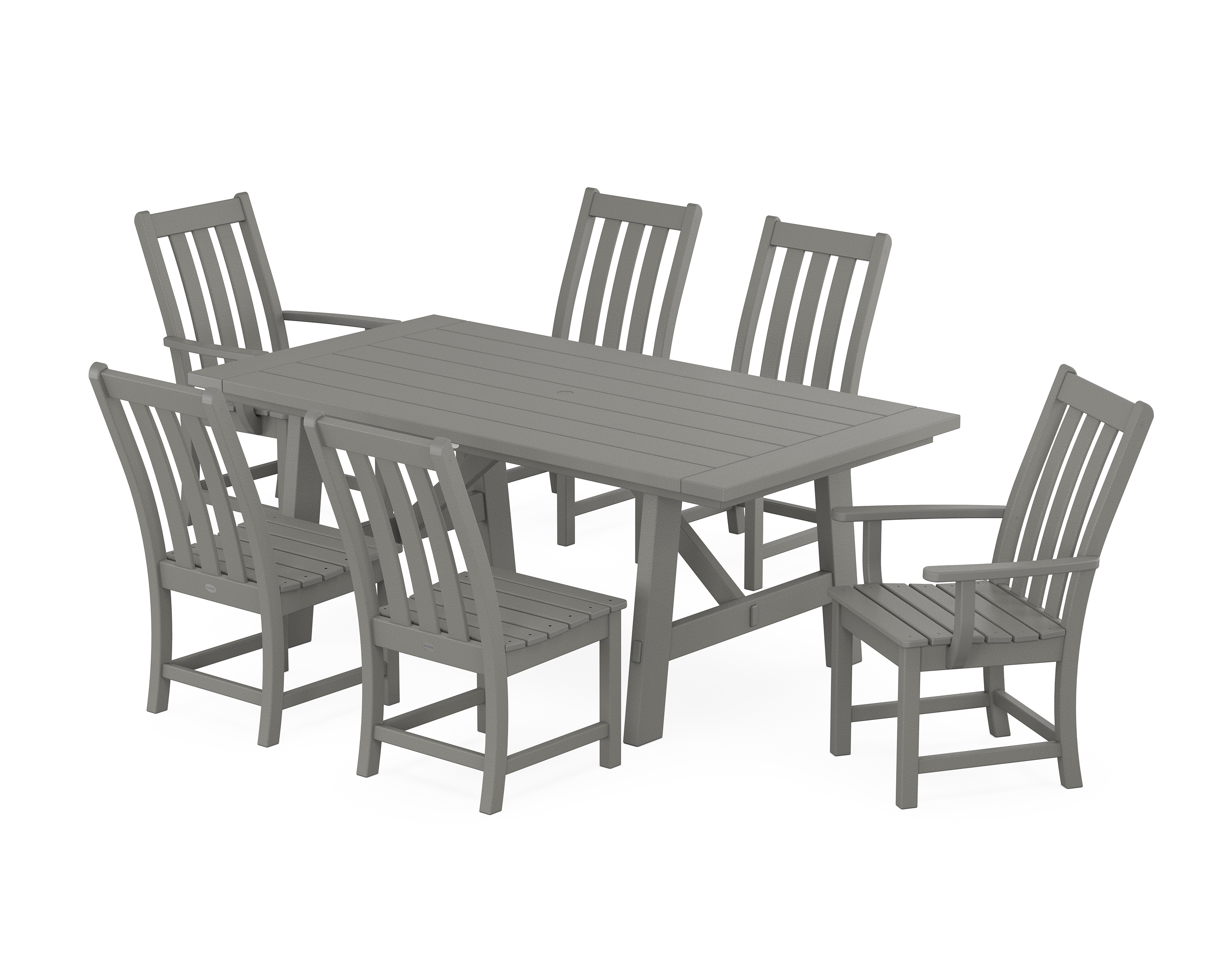 POLYWOOD Vineyard 7-Piece Rustic Farmhouse Dining Set