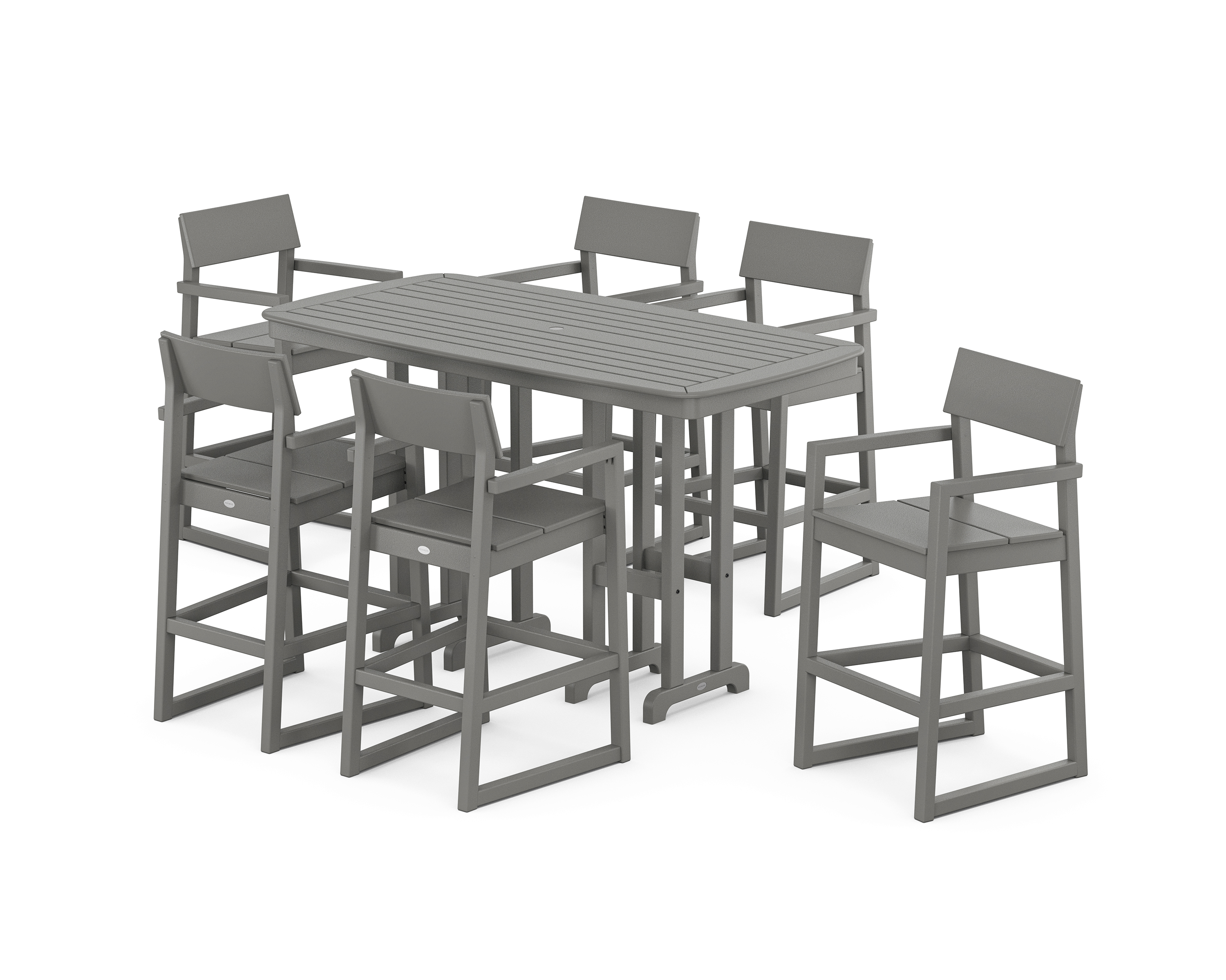 POLYWOOD EDGE Arm Chair 7-Piece Bar Set