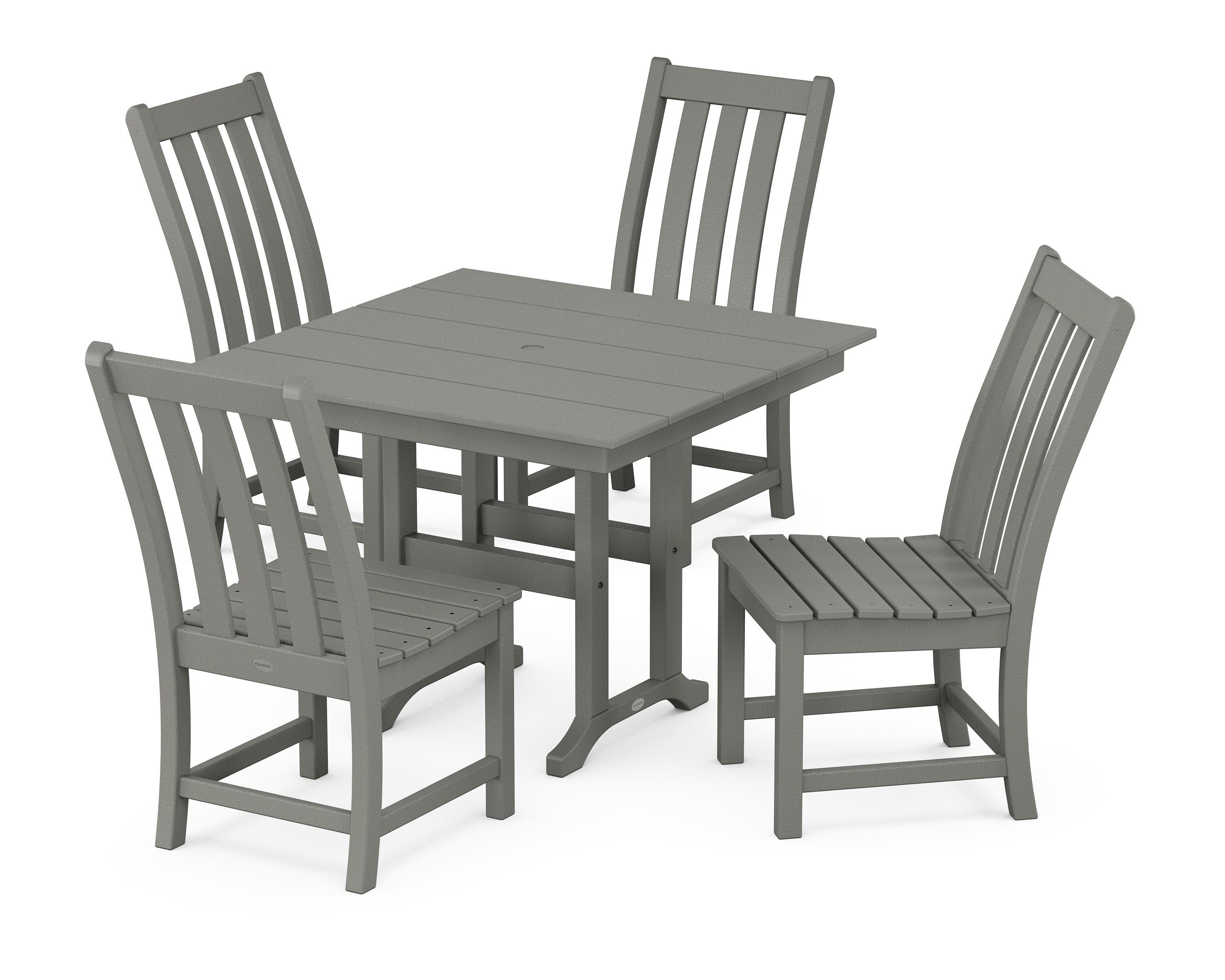 POLYWOOD Vineyard Side Chair 5-Piece Farmhouse Dining Set