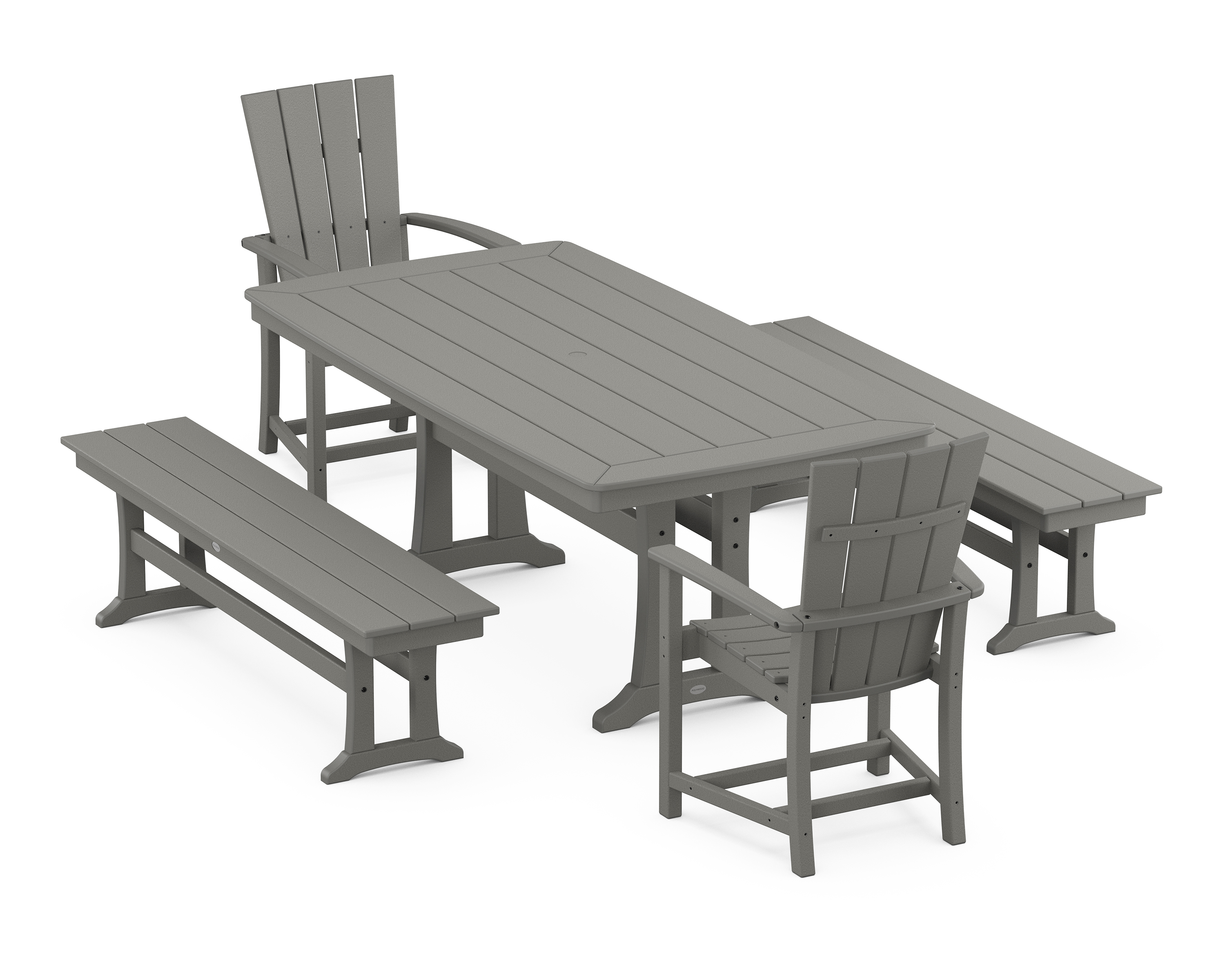 POLYWOOD Quattro 5-Piece Dining Set with Trestle Legs