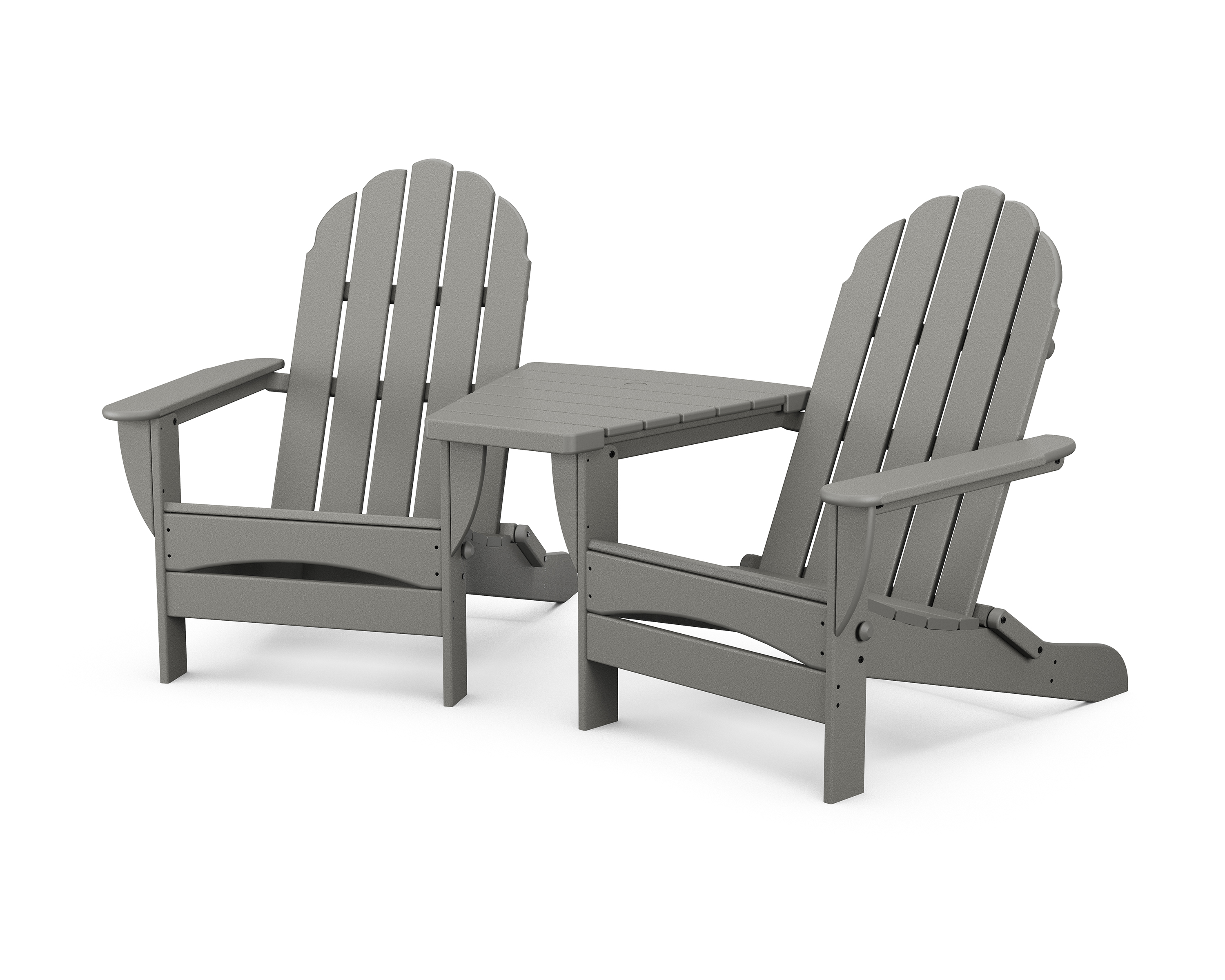 POLYWOOD Classic Oversized Adirondacks with Angled Connecting Table