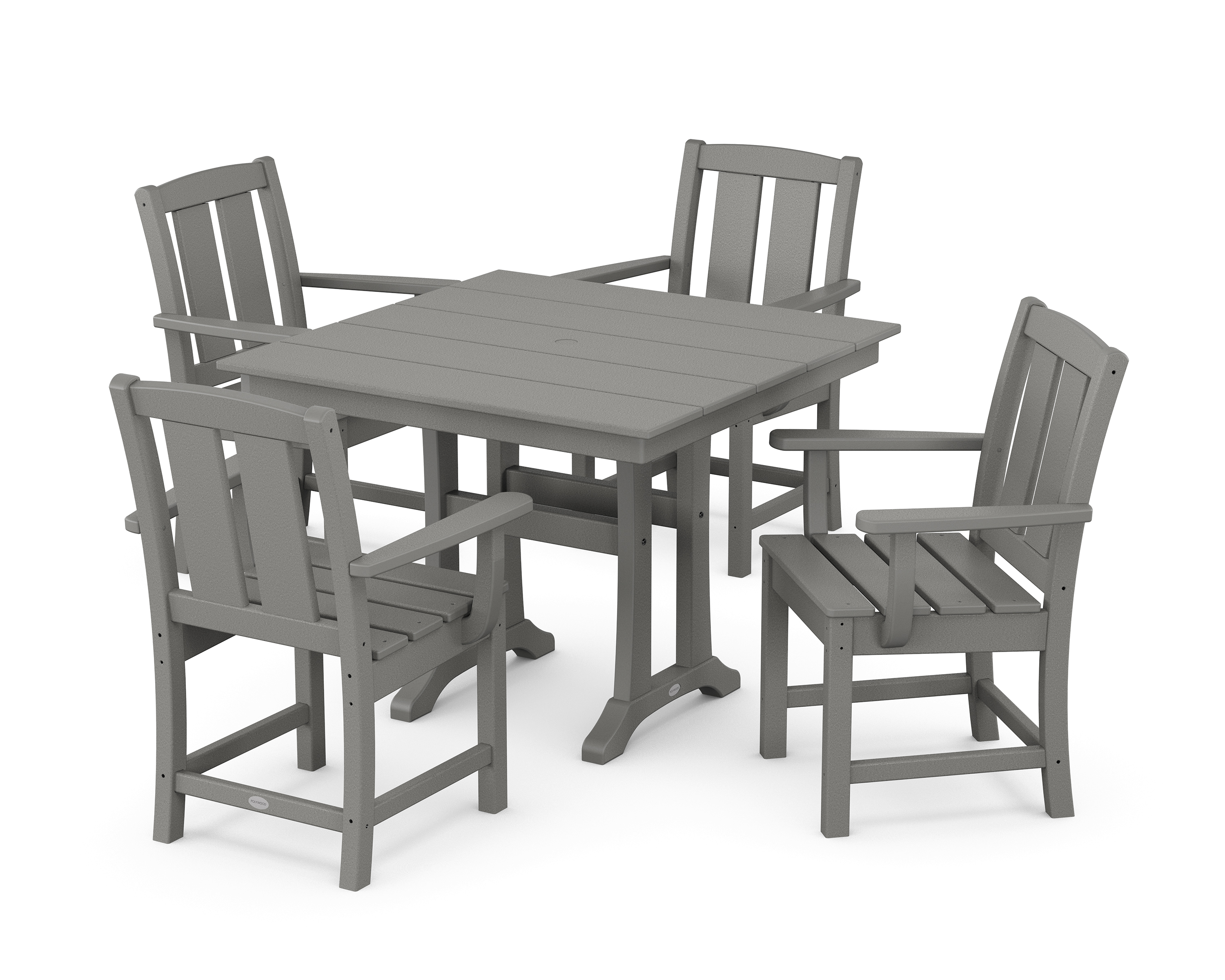 POLYWOOD Mission 5-Piece Farmhouse Dining Set with Trestle Legs