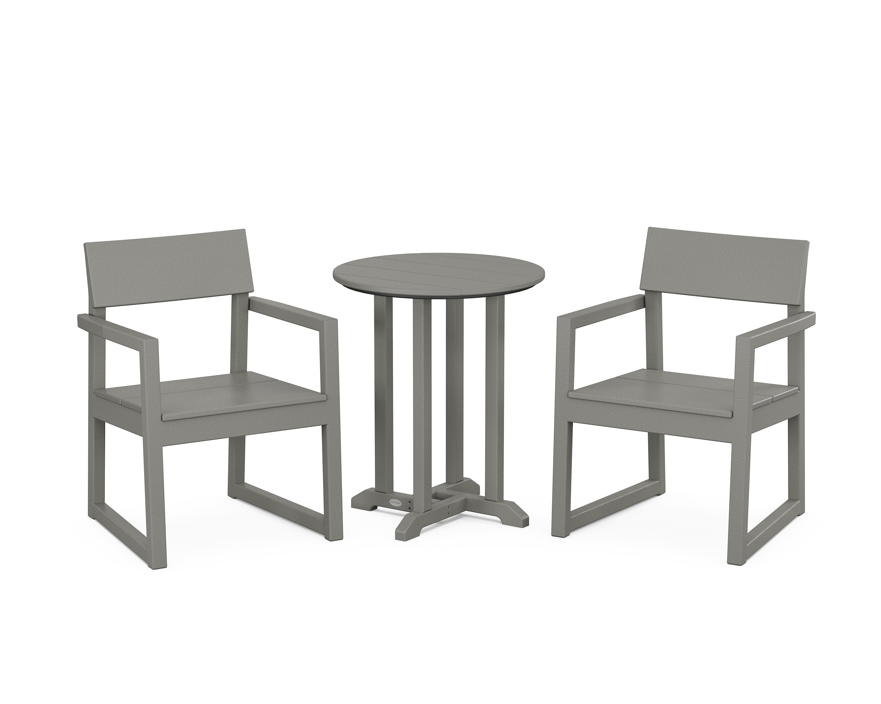 POLYWOOD EDGE 3-Piece Round Bistro Dining Set