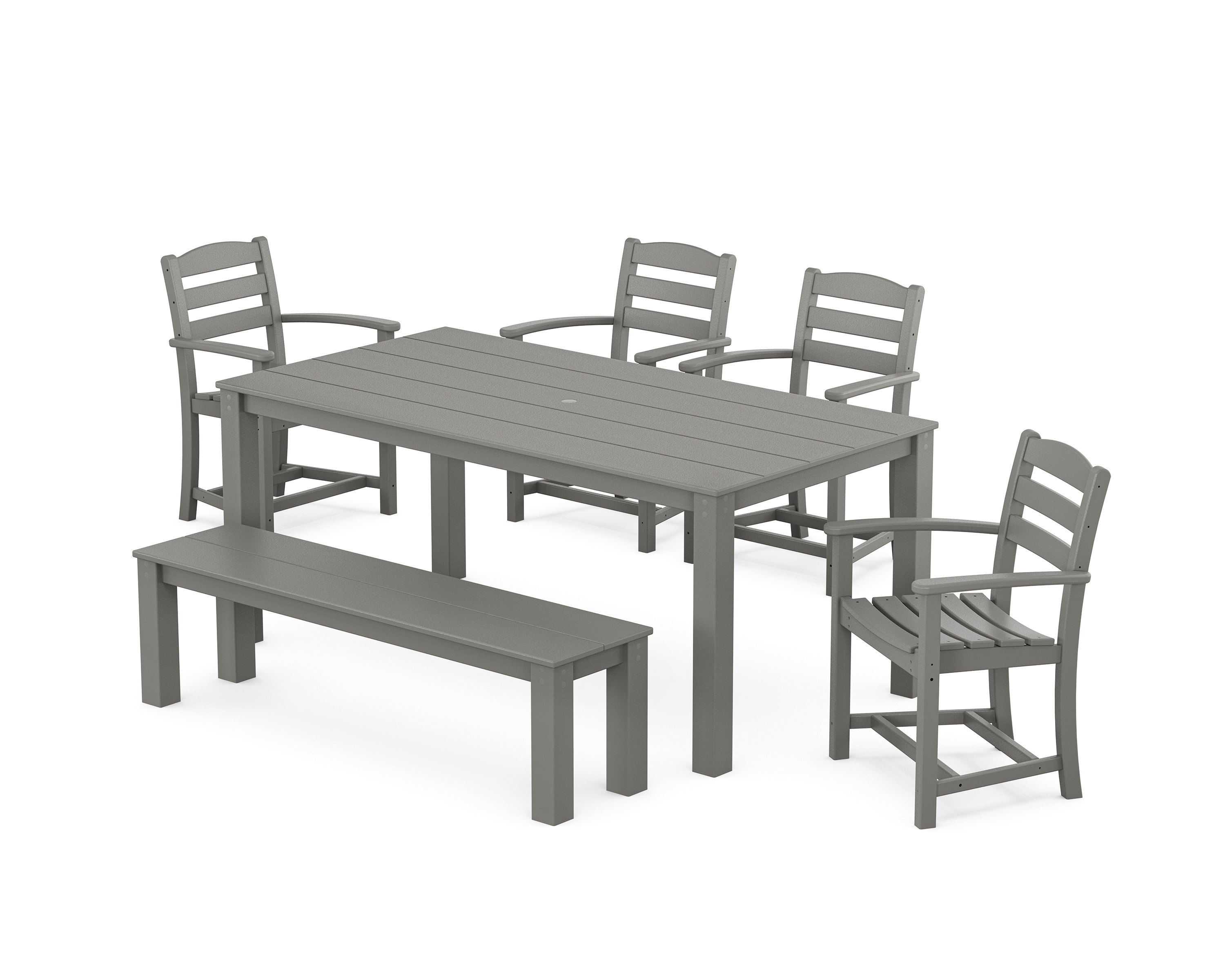 POLYWOOD La Casa Cafe' 6-Piece Parsons Dining Set with Bench