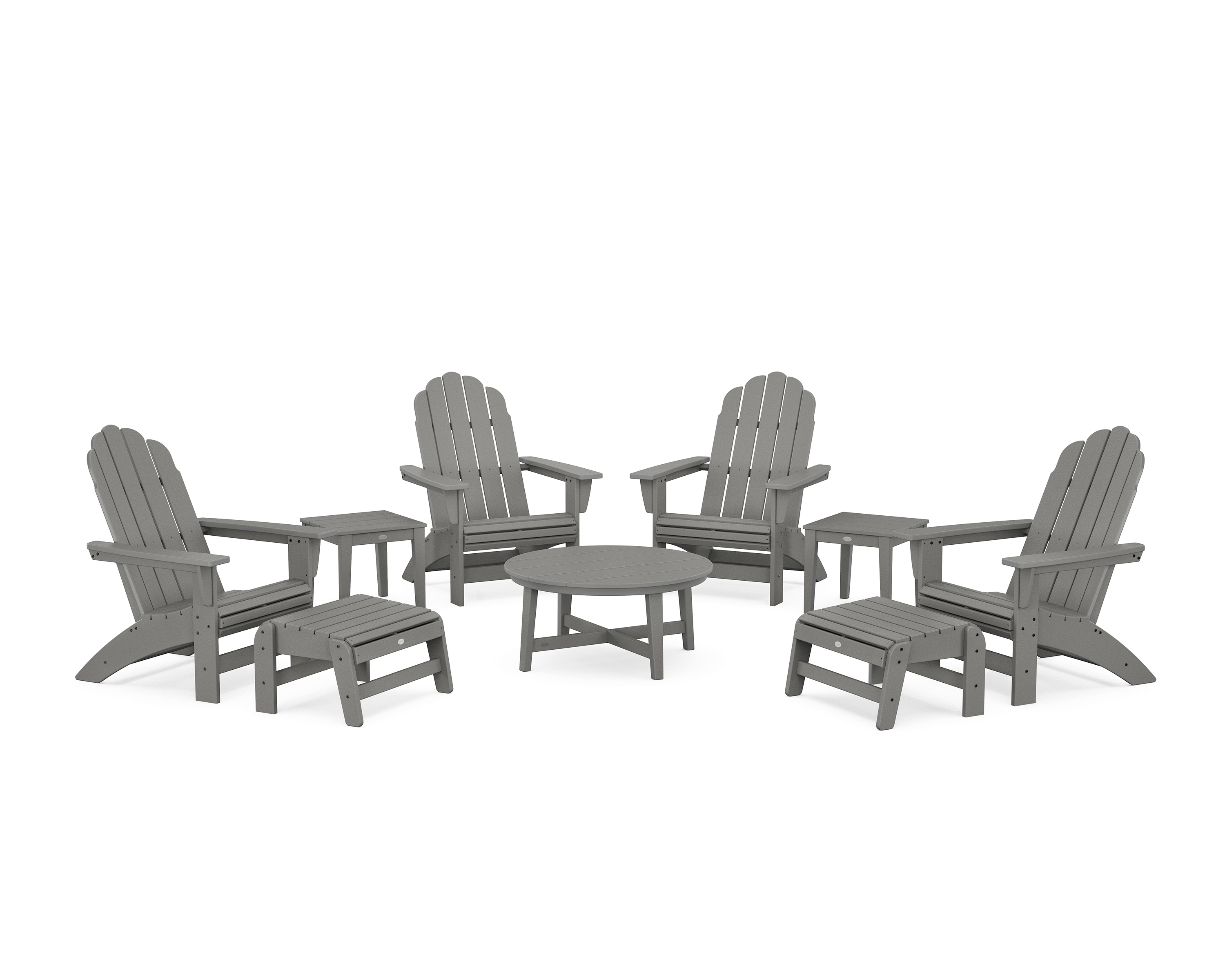 POLYWOOD Vineyard Grand Adirondack 9-Piece Conversation Set