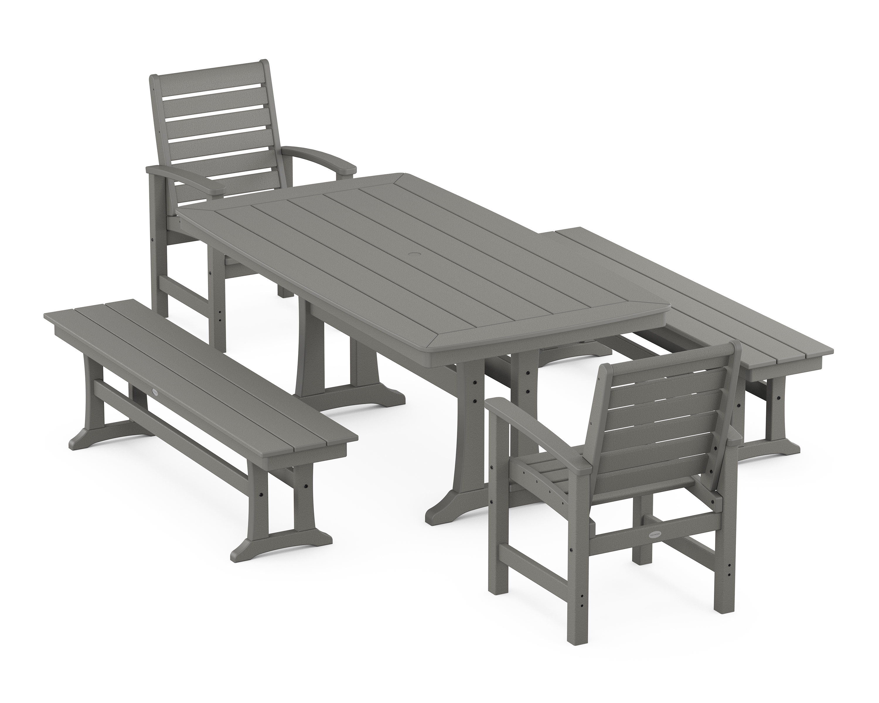 POLYWOOD Signature 5-Piece Dining Set with Trestle Legs