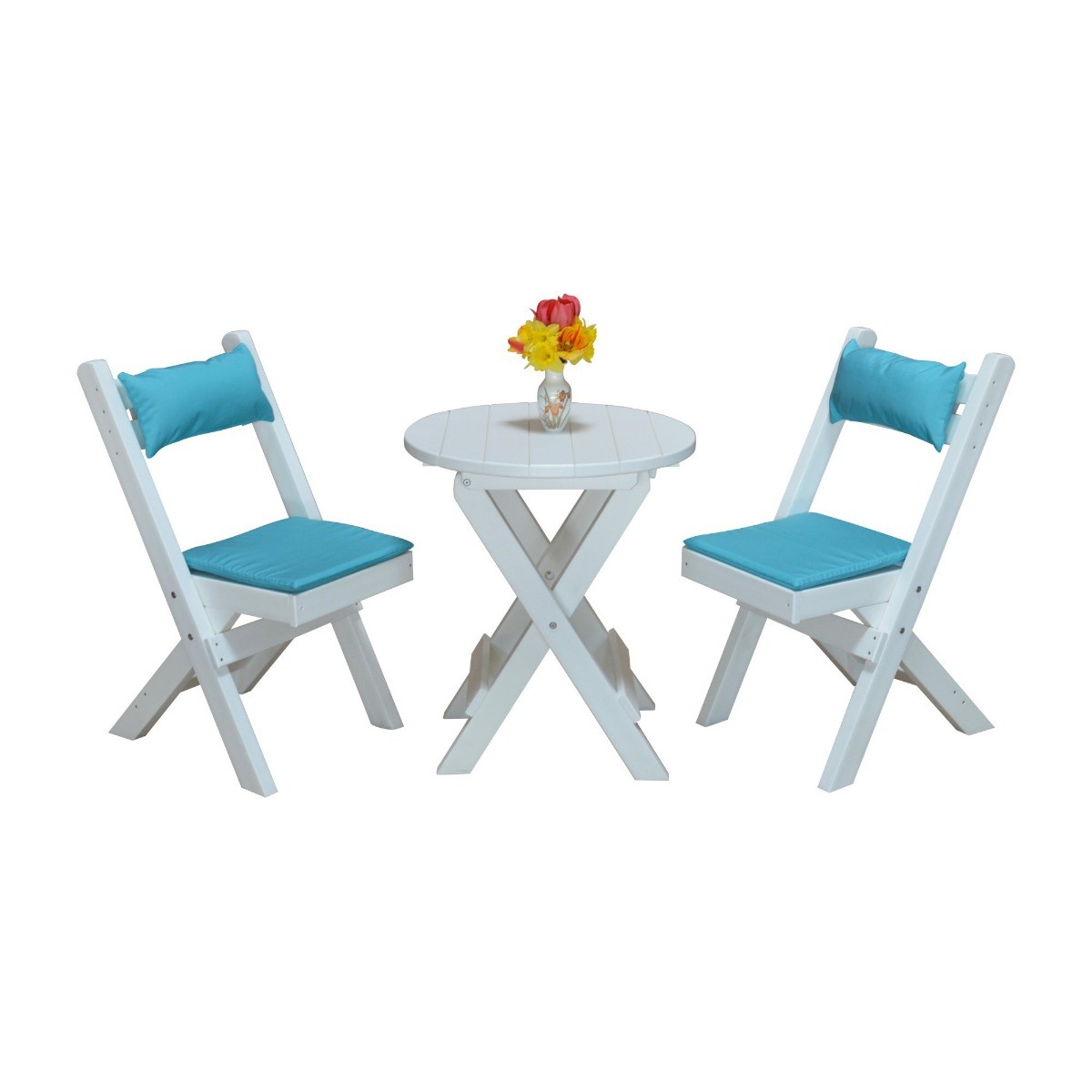 A&L Furniture Coronado Round Folding Bistro Set