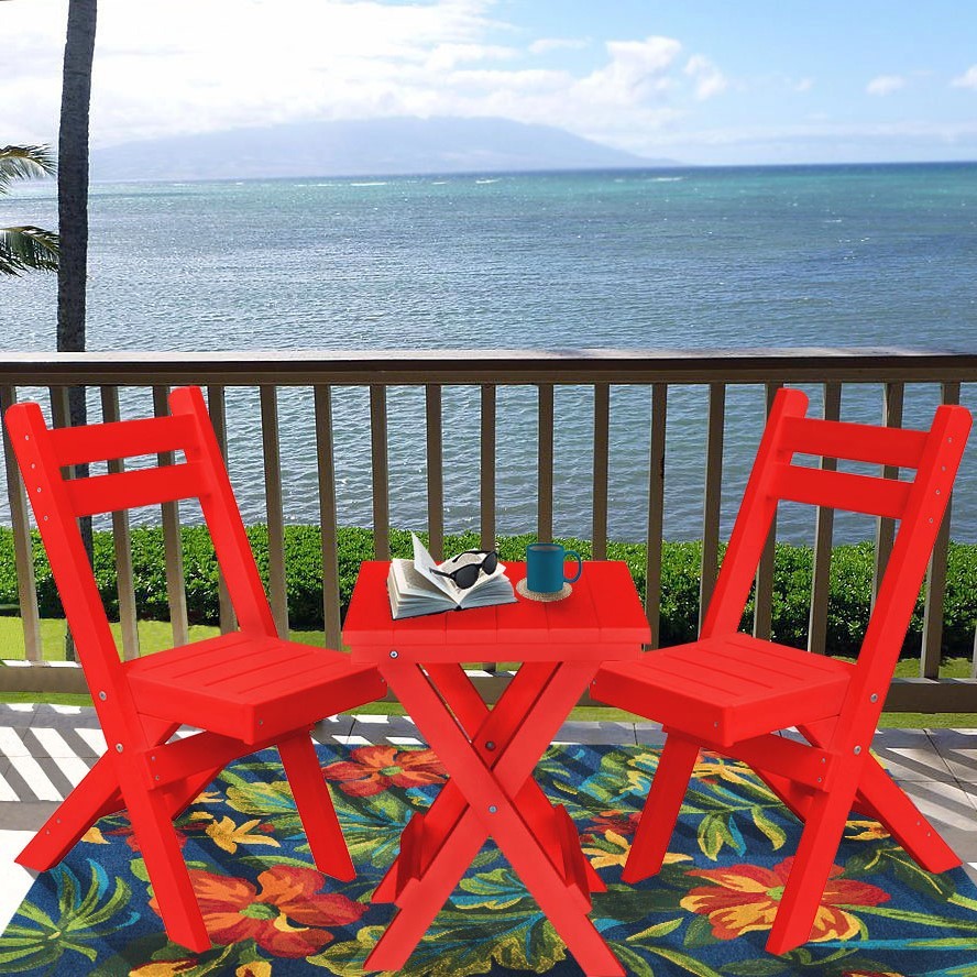 A&L Furniture Coronado Square Folding Bistro Set