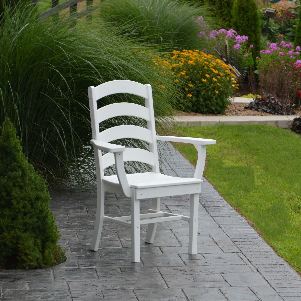 A&L Furniture Ladderback Dining Chair With Arms