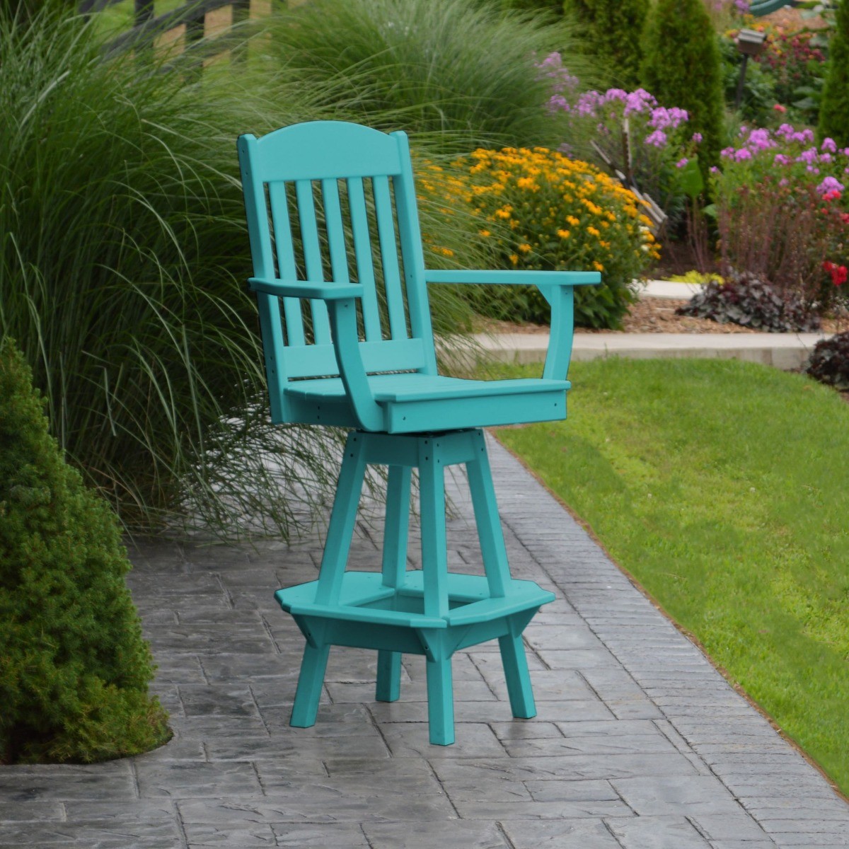 A&L Furniture Classic Swivel Bar Chair With Arms