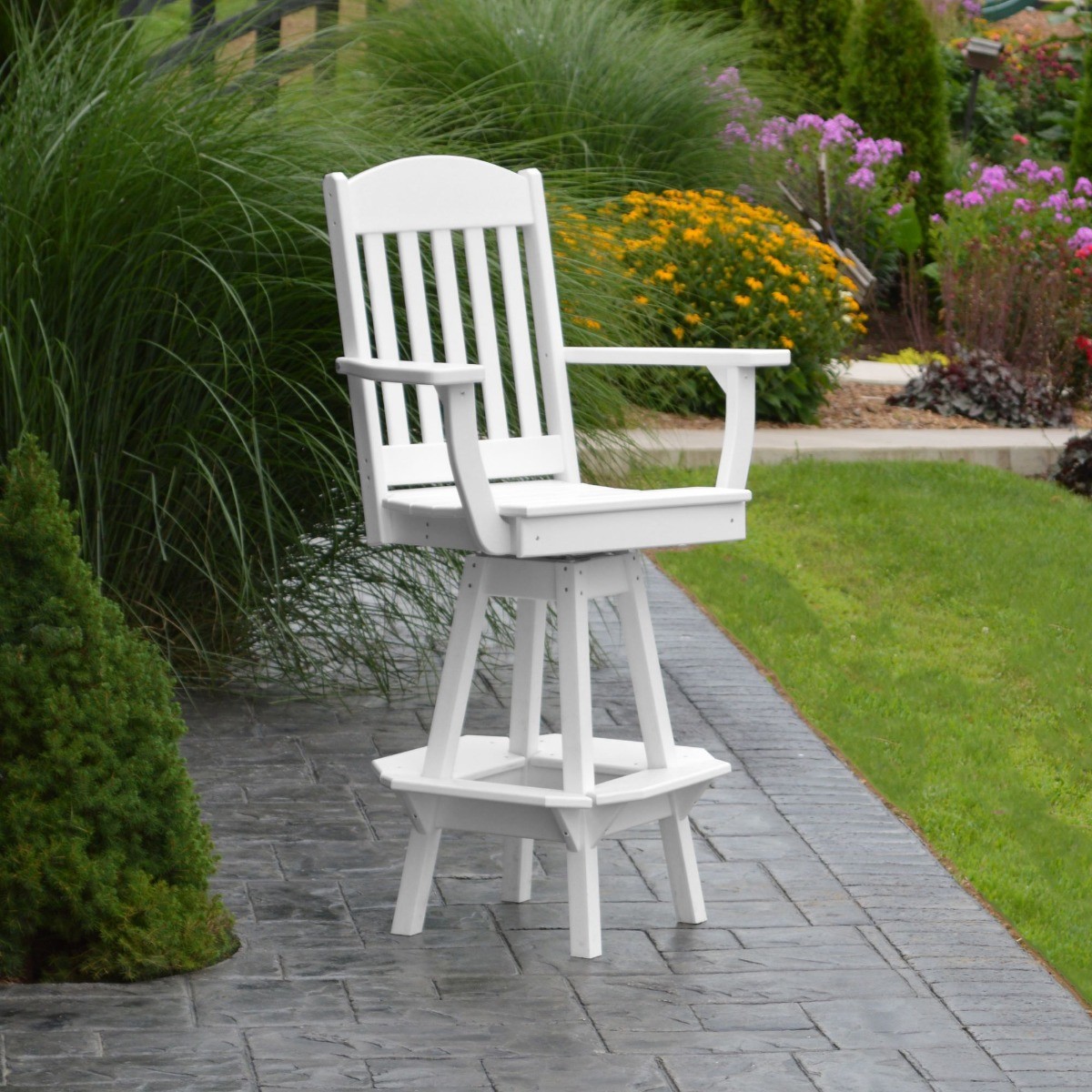 A&L Furniture Classic Swivel Bar Chair With Arms