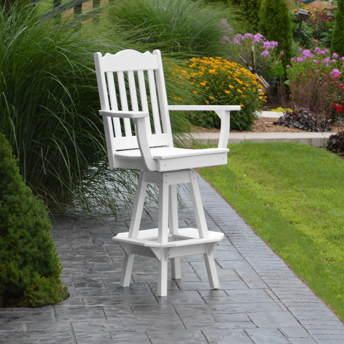 A&L Furniture Royal Swivel Bar Chair With Arms