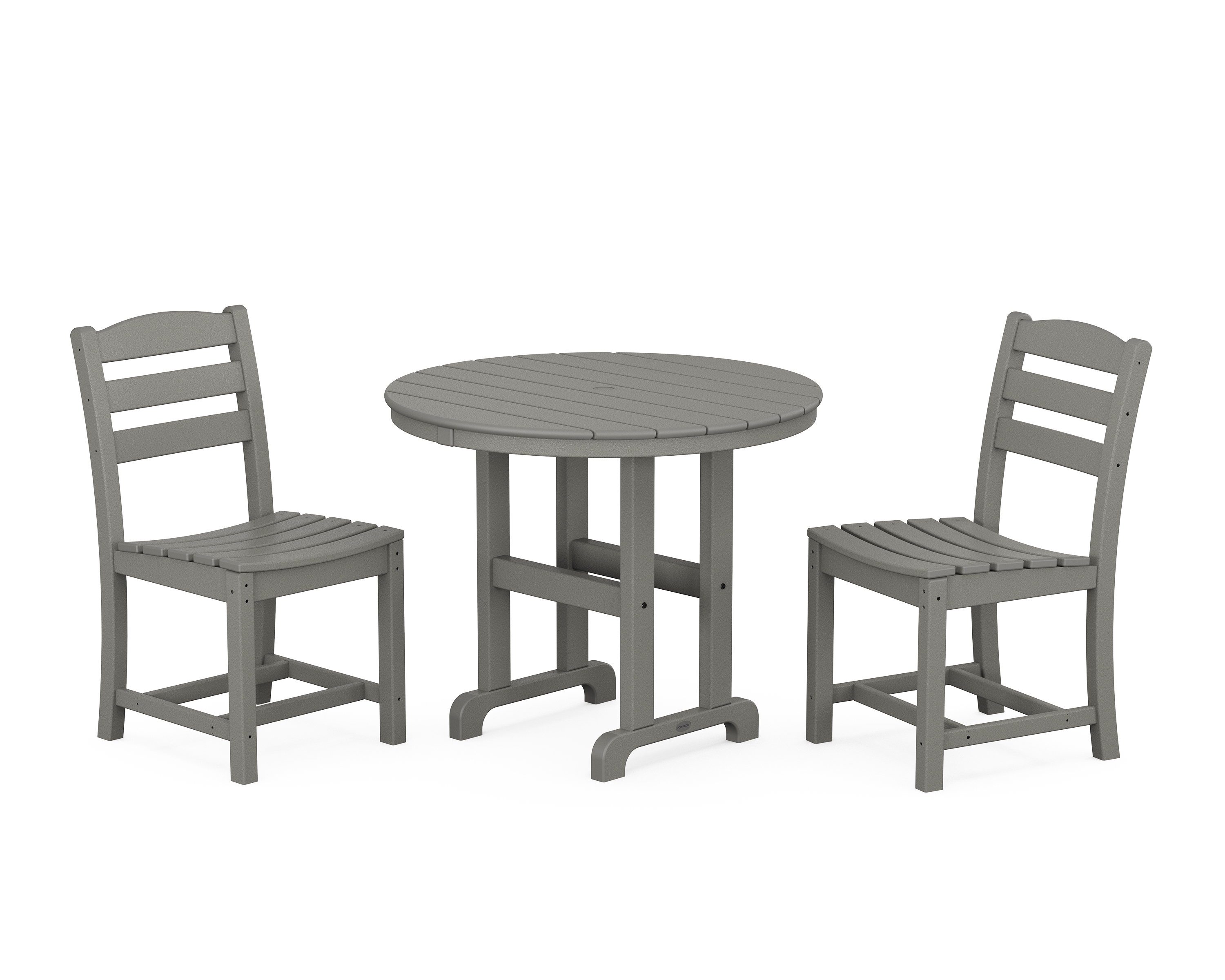 POLYWOOD La Casa Café Side Chair 3-Piece Round Dining Set