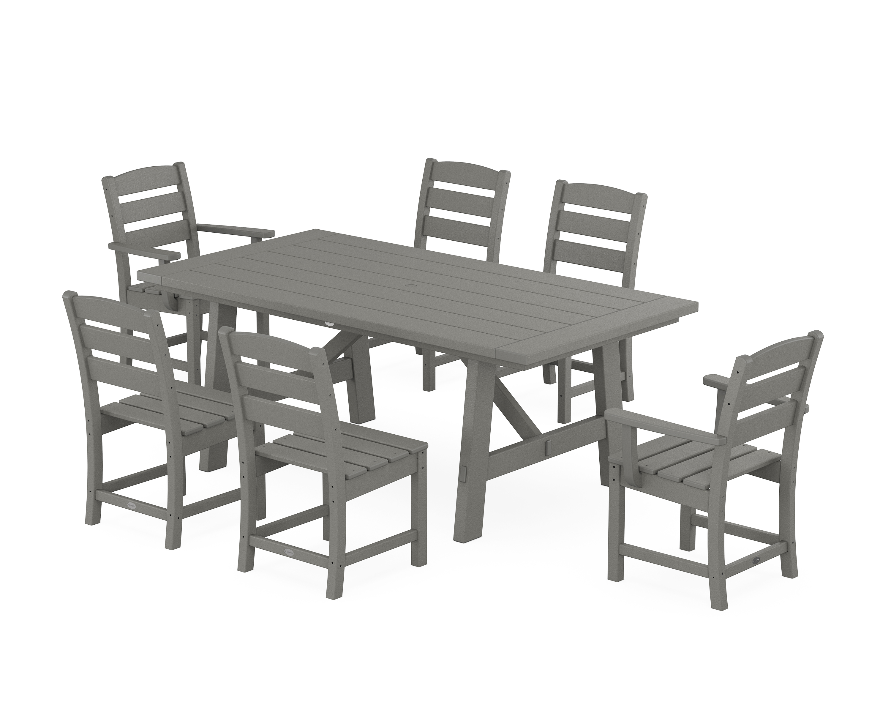 POLYWOOD Lakeside 7-Piece Rustic Farmhouse Dining Set