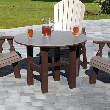 Amish Craft Poly 44in Round Dining Table