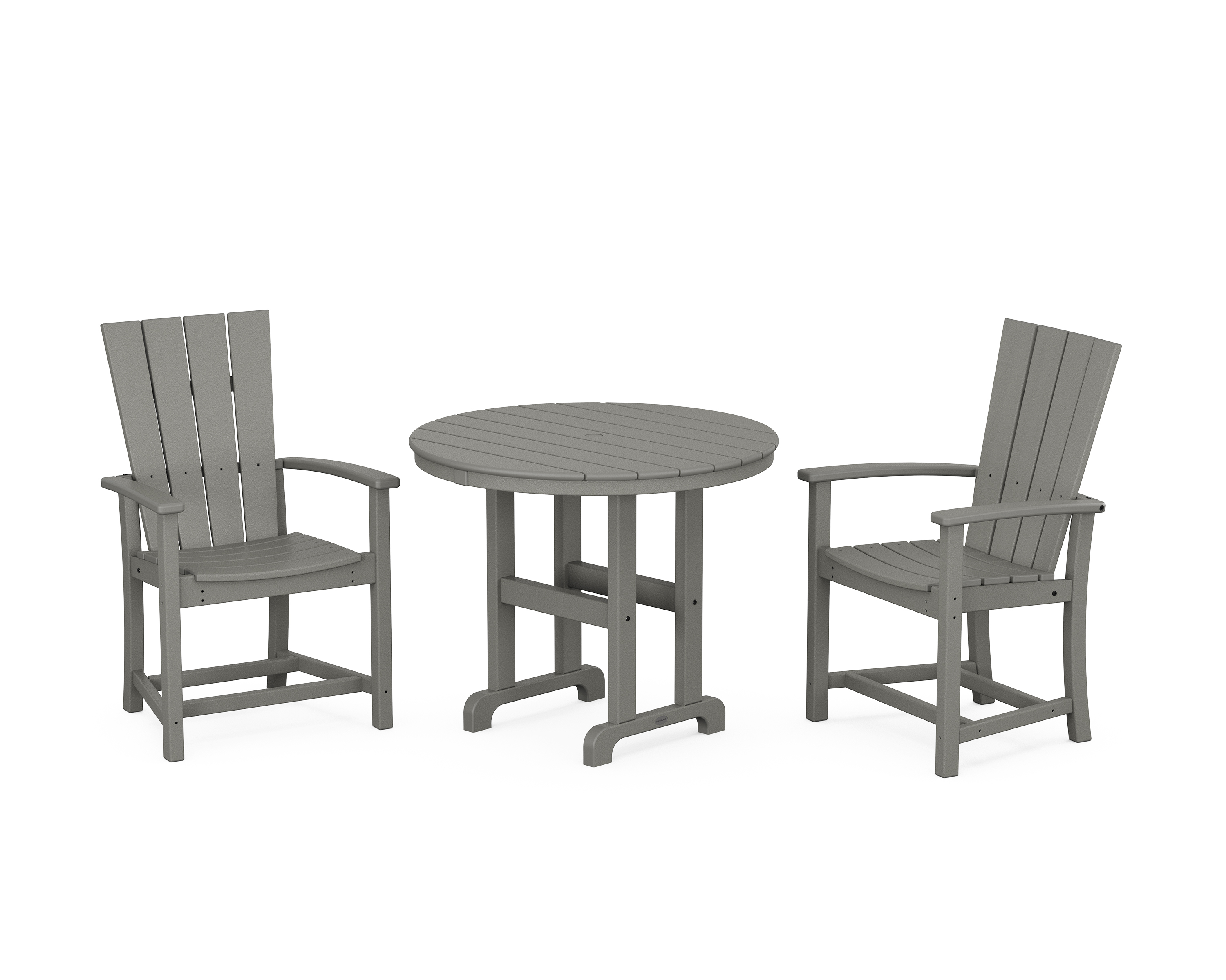 POLYWOOD Quattro 3-Piece Round Farmhouse Dining Set