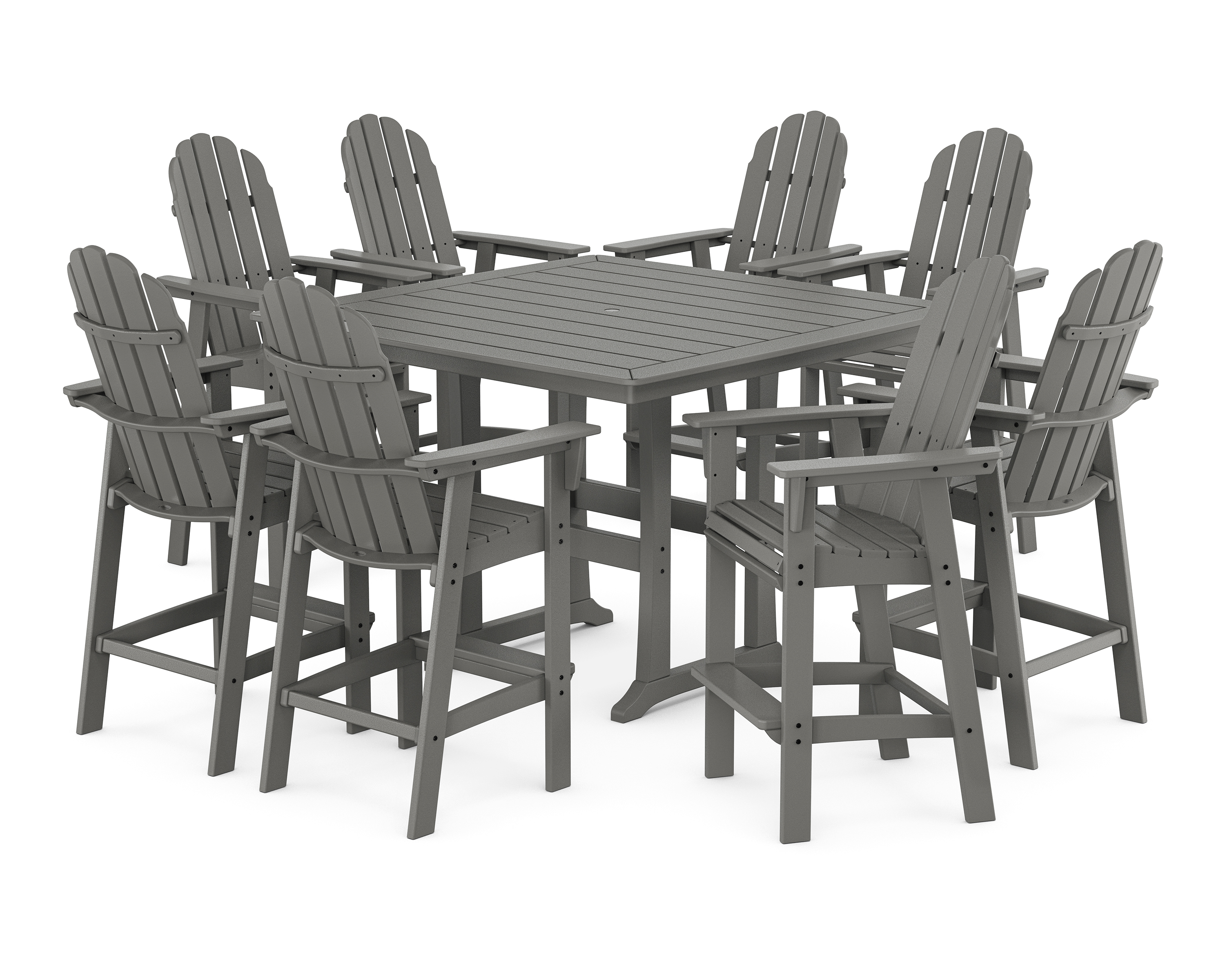 POLYWOOD Vineyard Curveback Adirondack 9-Piece Trestle Bar Set