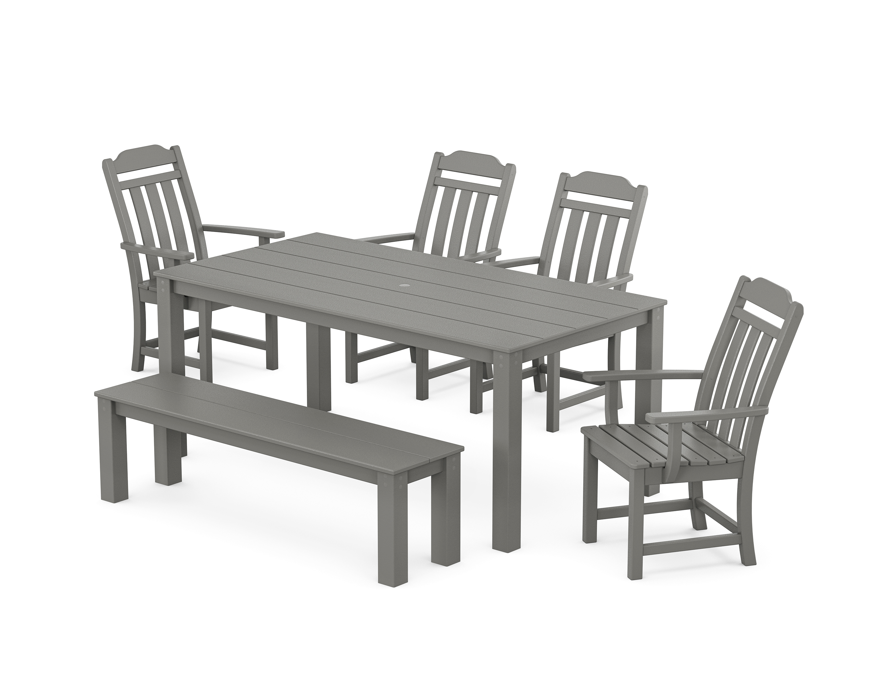 POLYWOOD Cottage 6-Piece Parsons Dining Set with Bench