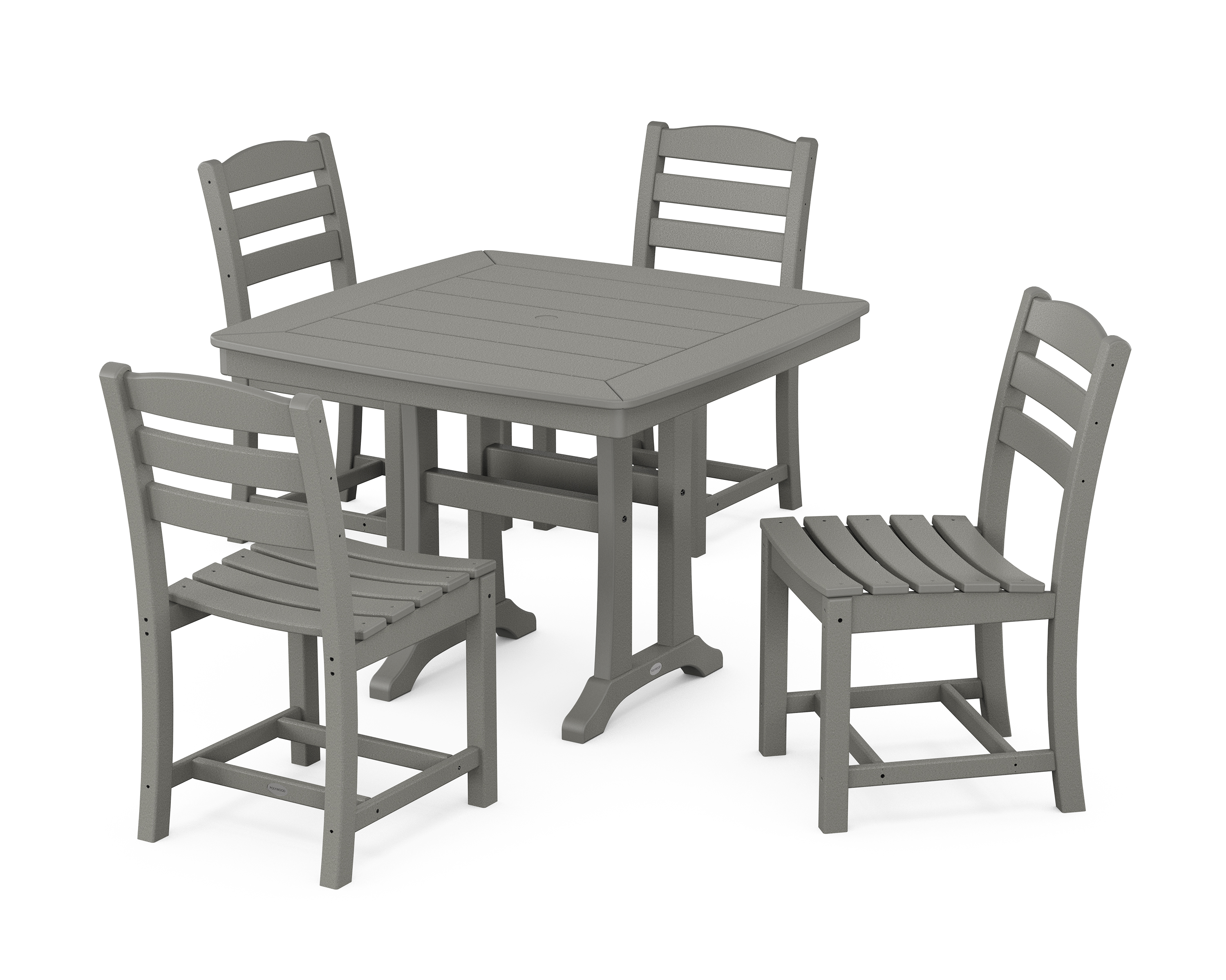 POLYWOOD La Casa Café Side Chair 5-Piece Dining Set with Trestle Legs