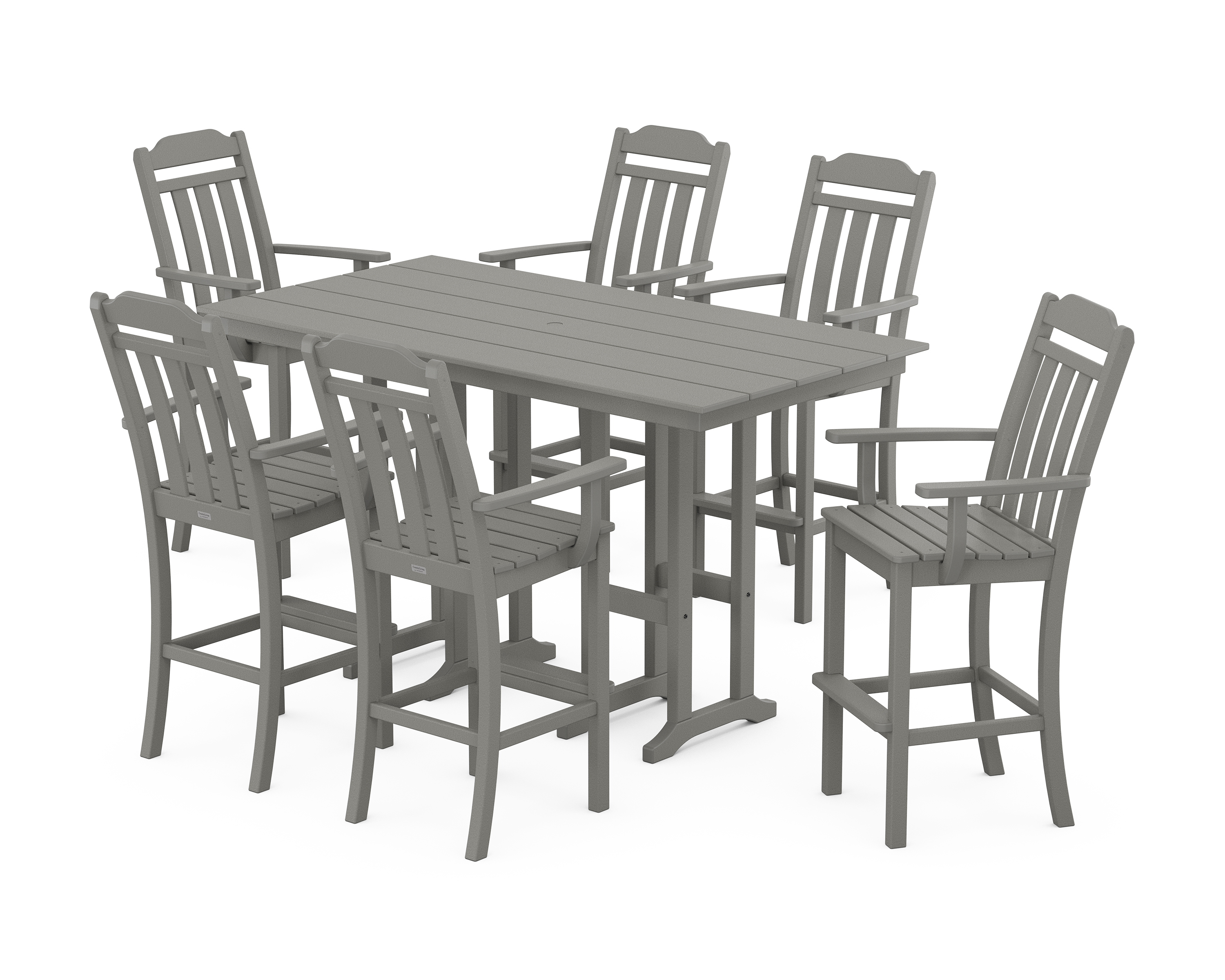 POLYWOOD Cottage Arm Chair 7-Piece Farmhouse Bar Set