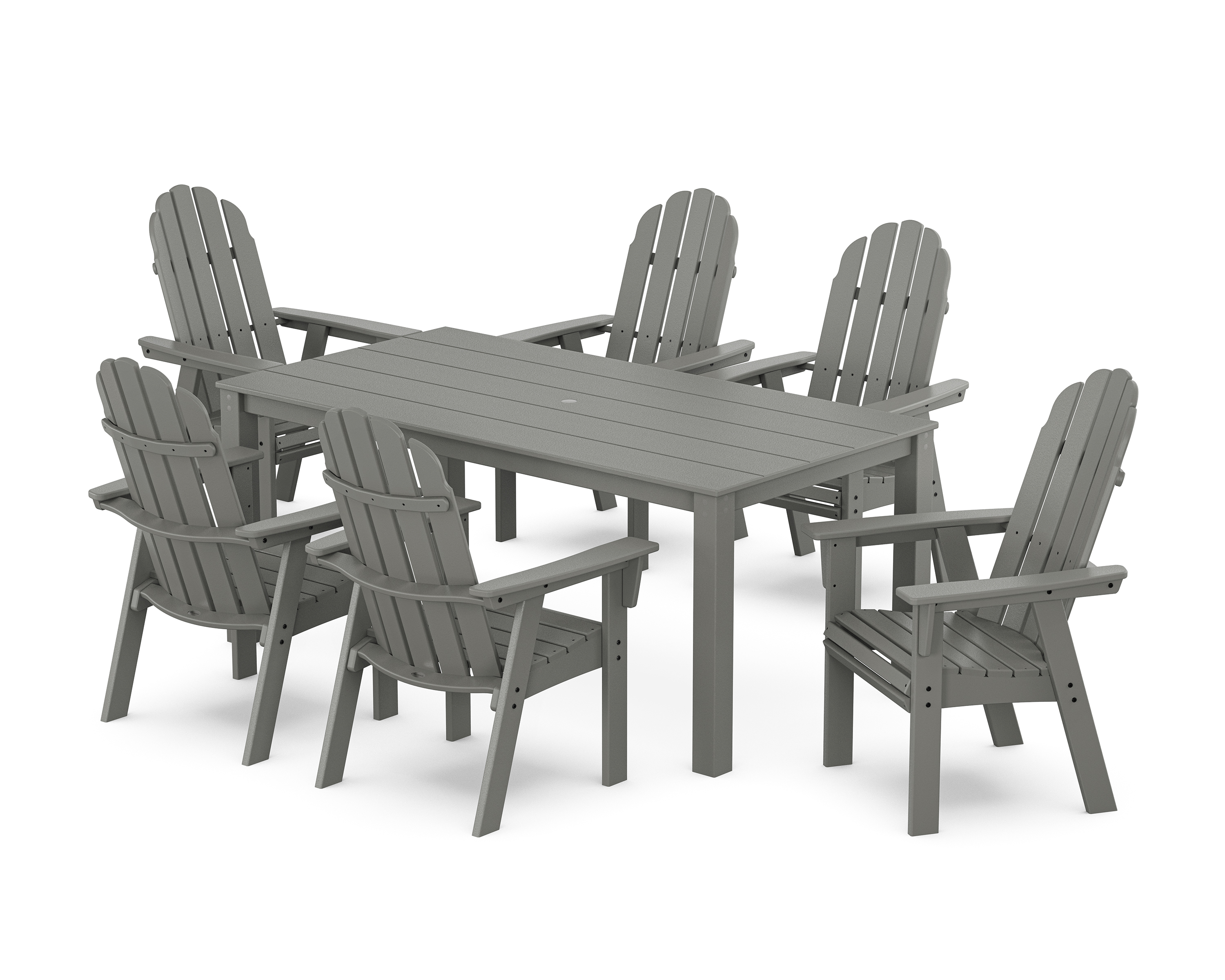 POLYWOOD Vineyard Curveback Adirondack 7-Piece Parsons Dining Set