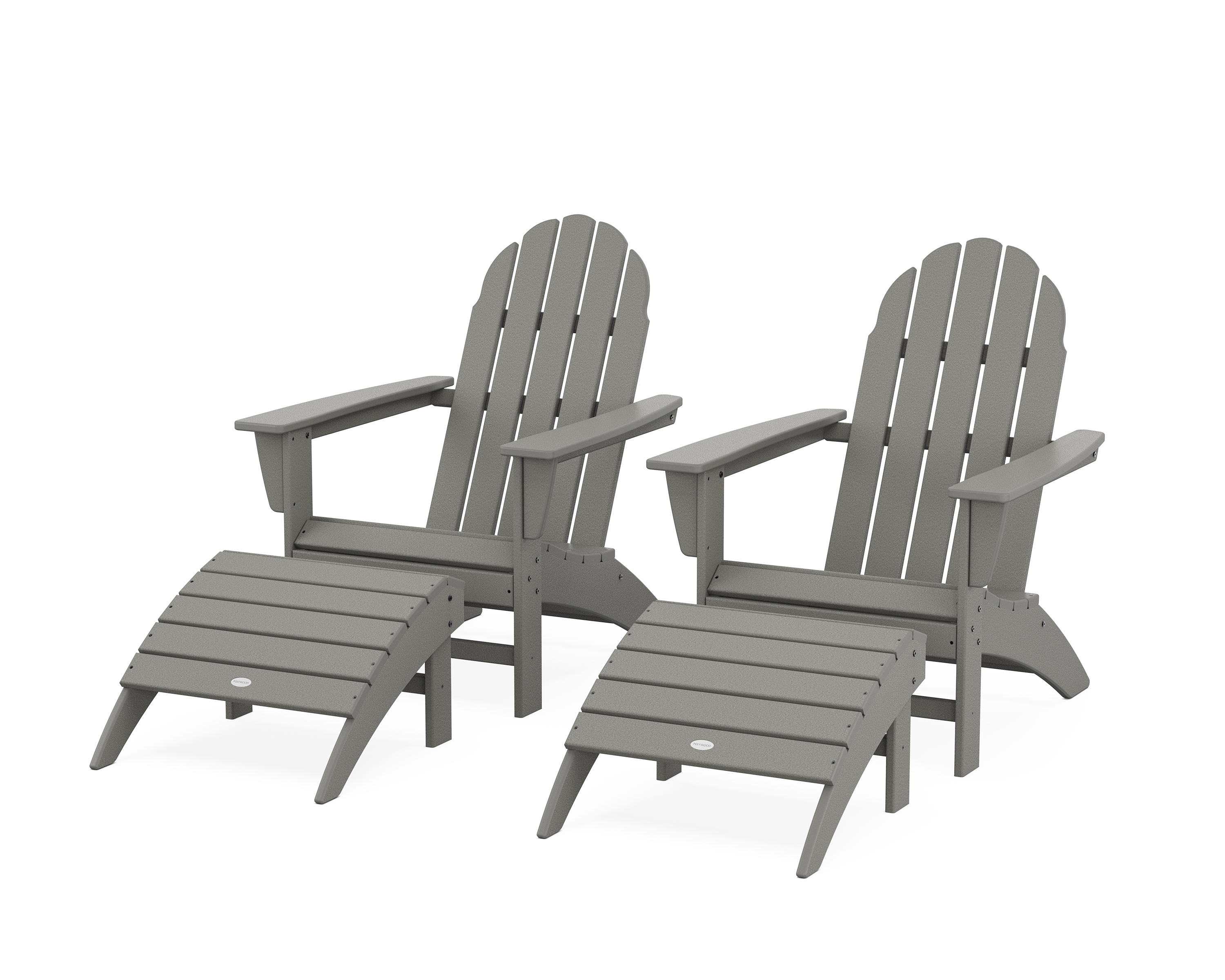 POLYWOOD Vineyard Adirondack Chair 4-Piece Set with Ottomans