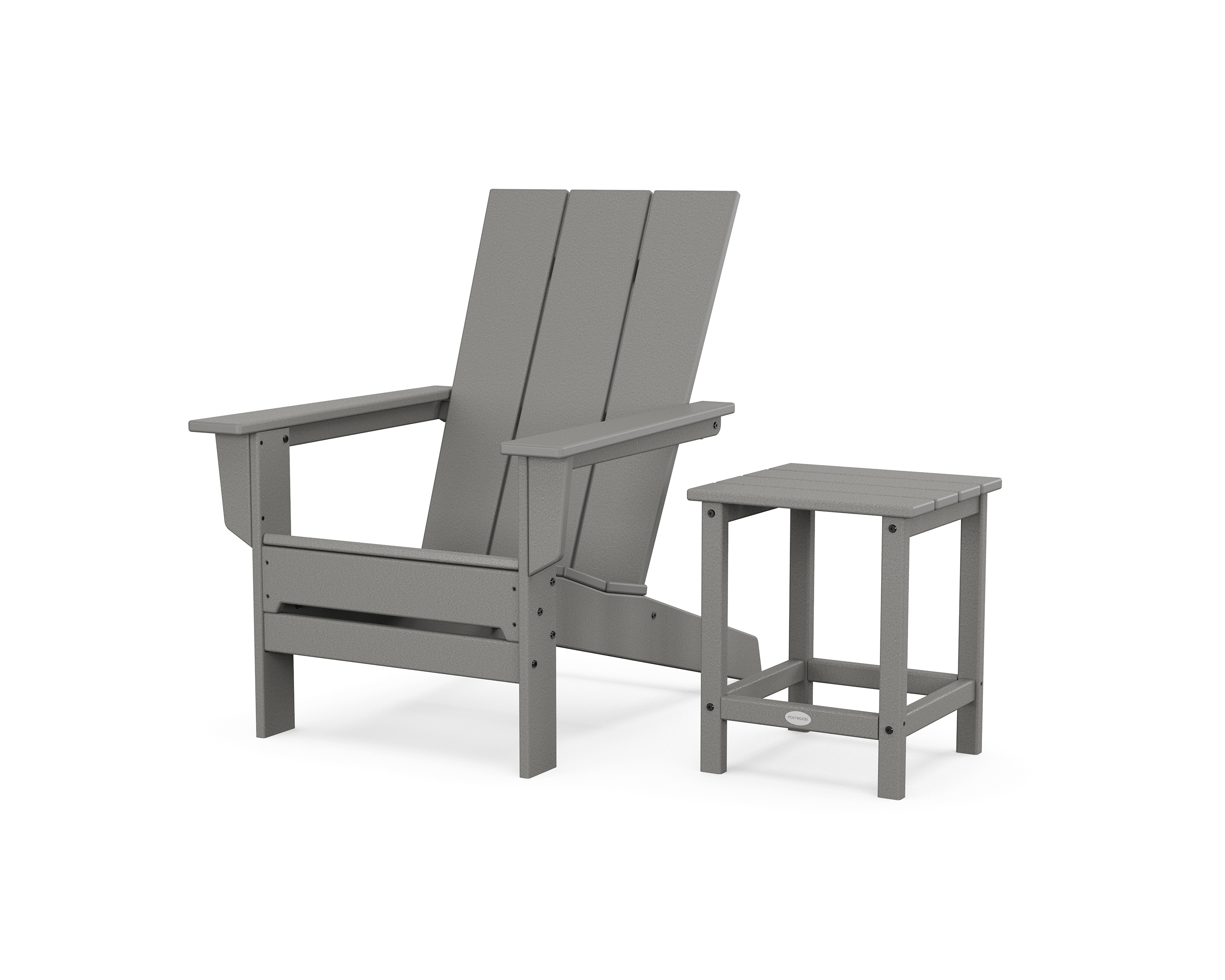 POLYWOOD Modern Studio Adirondack Chair with Side Table