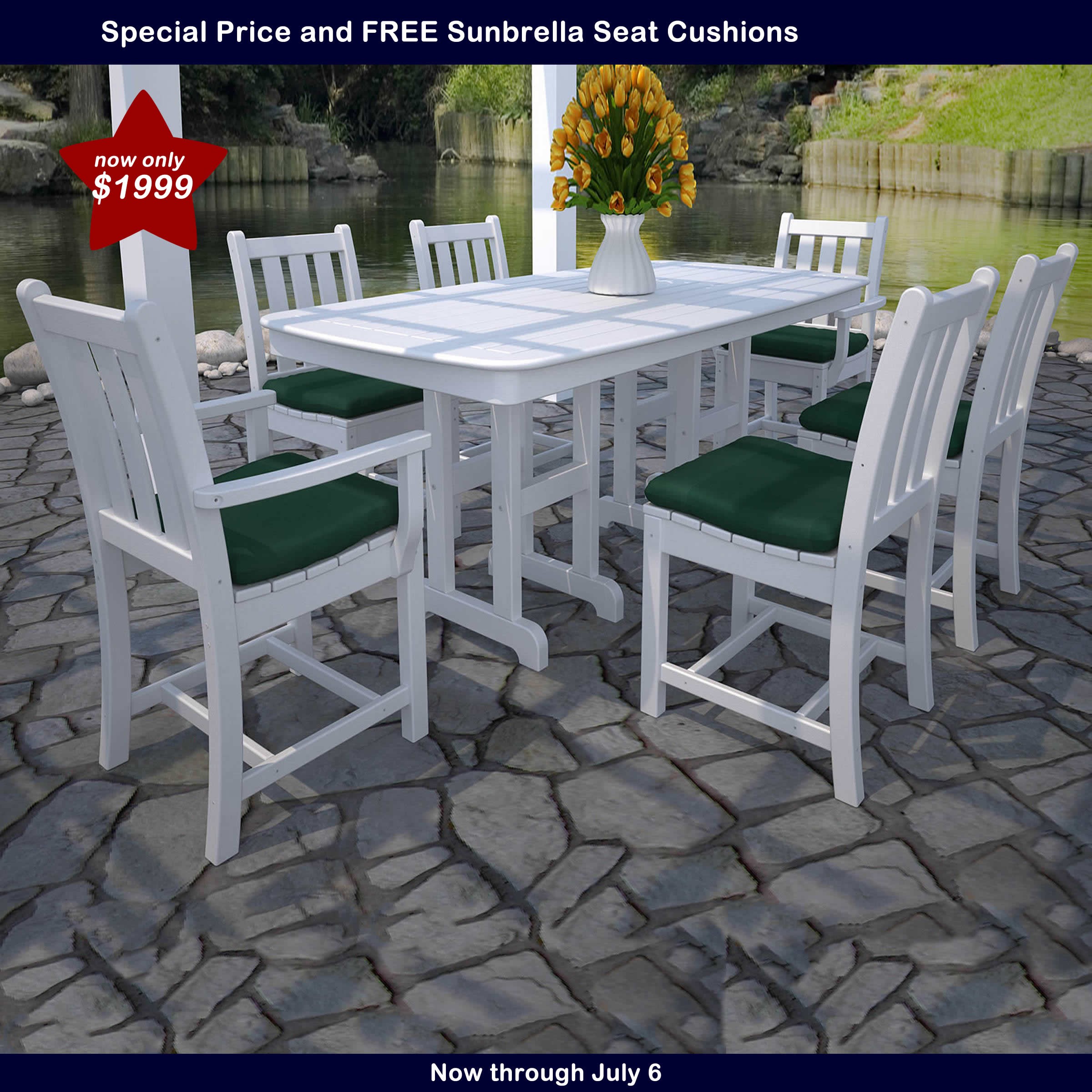 POLYWOOD Traditional Garden 7-Piece Dining Set