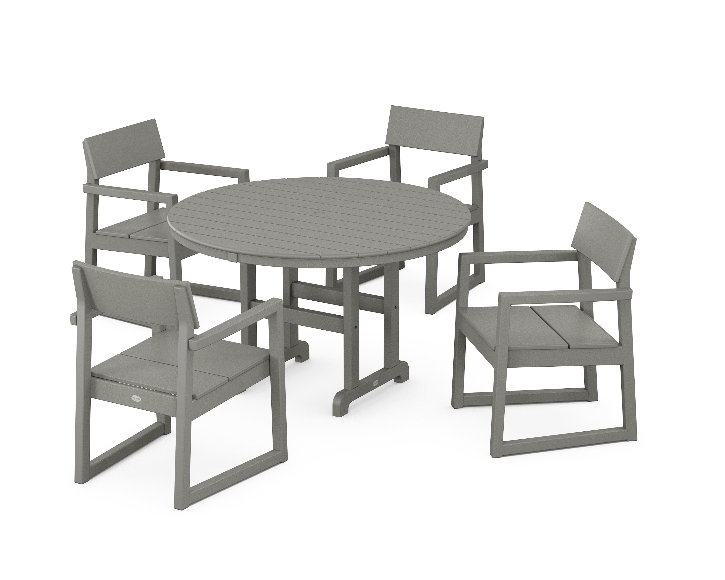 POLYWOOD EDGE 5-Piece Round Farmhouse Dining Set