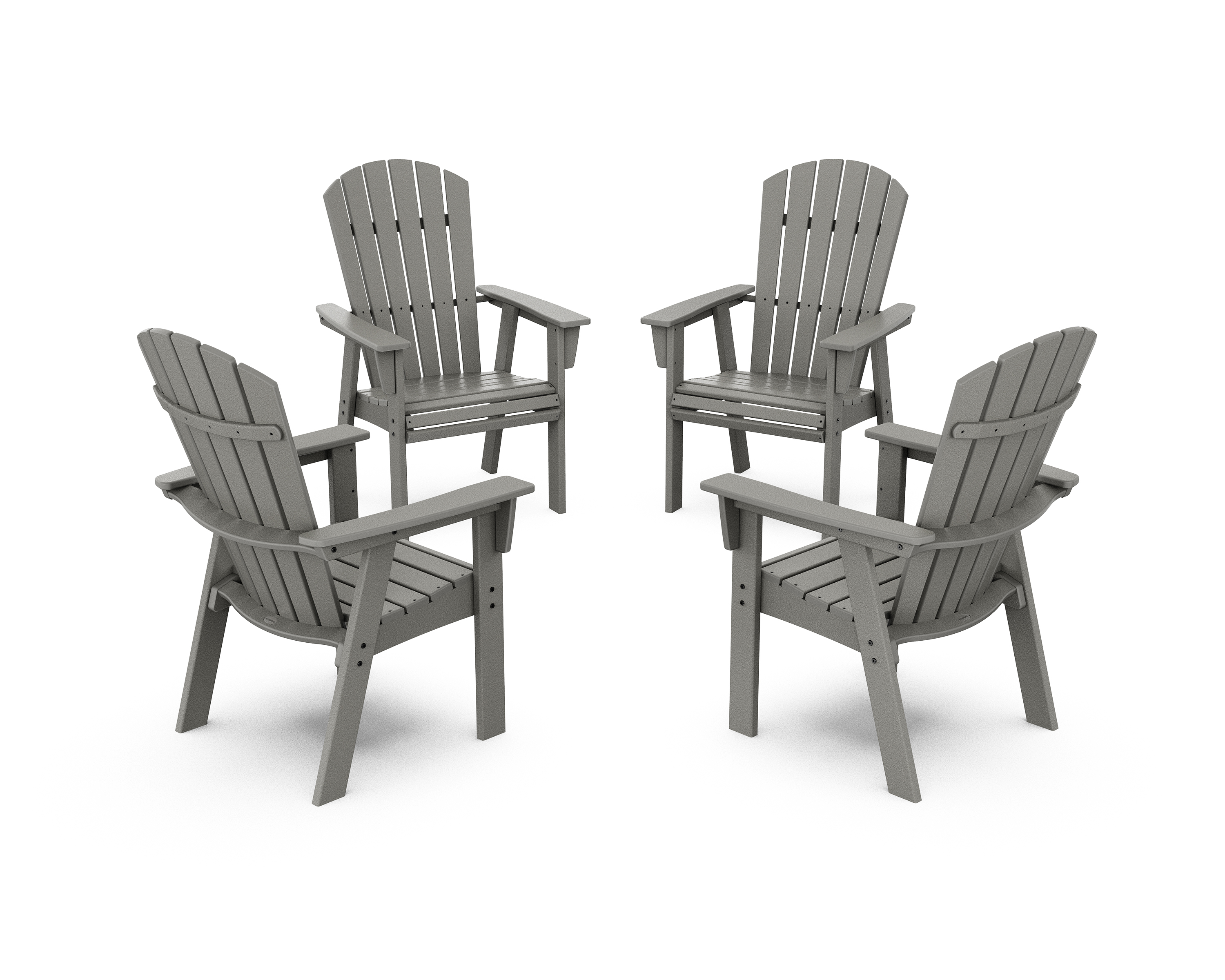 POLYWOOD Nautical 4-Piece Curveback Upright Adirondack Conversation Set