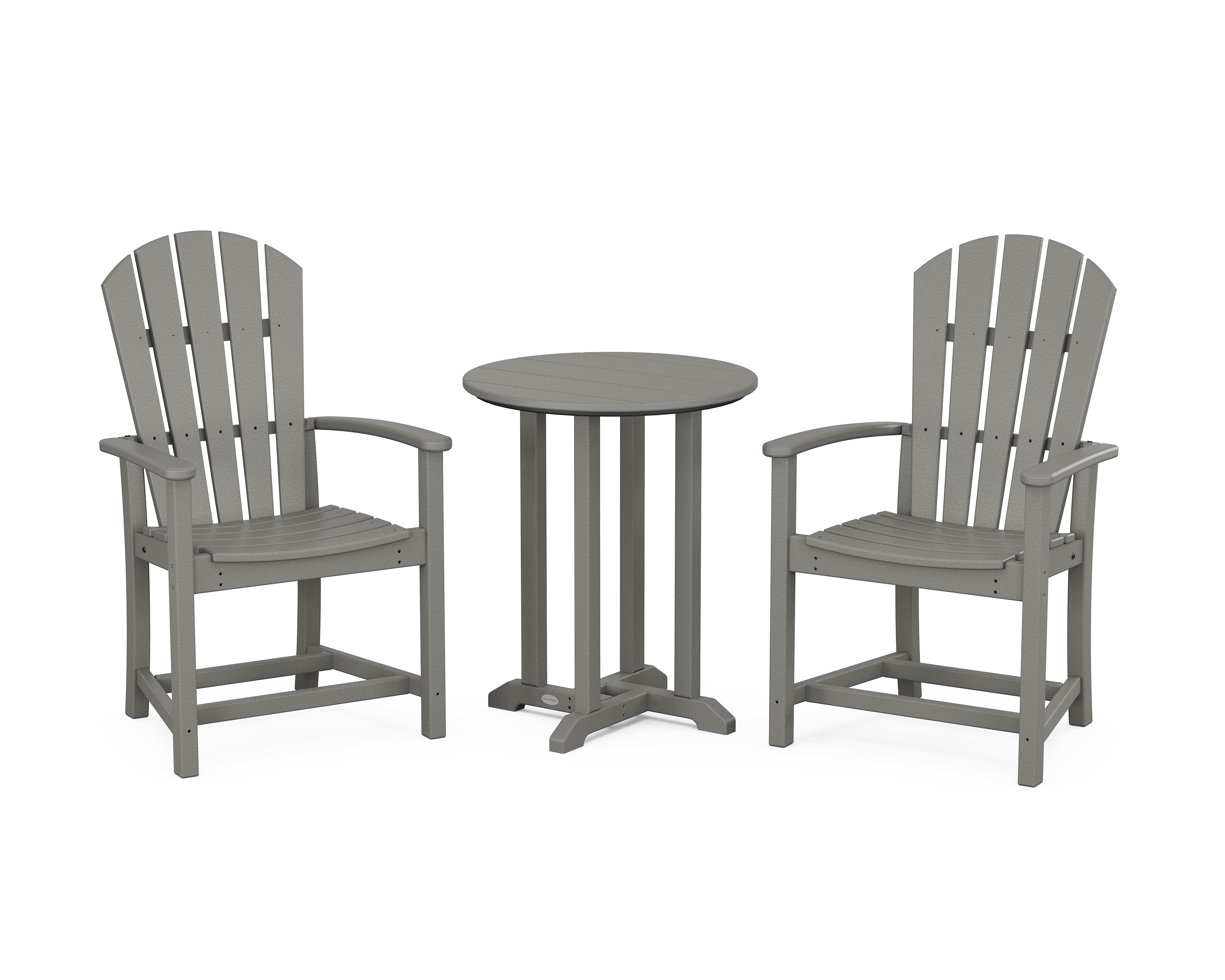POLYWOOD Palm Coast 3-Piece Round Farmhouse Bistro Dining Set