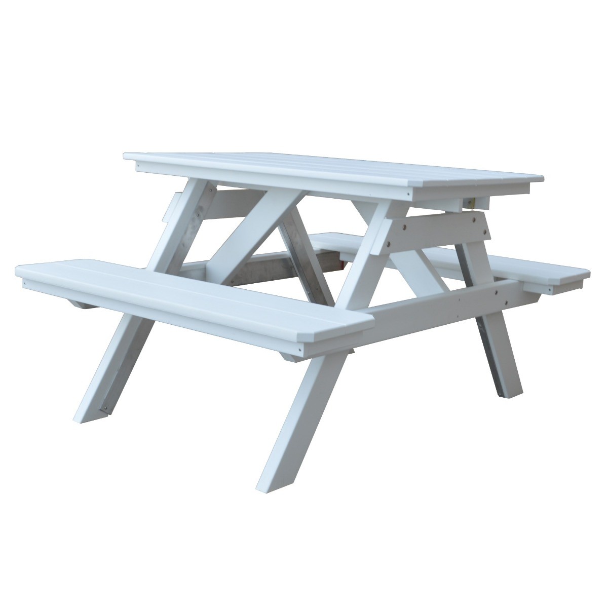 A&L Furniture 4 ft Table w/ Attached Benches