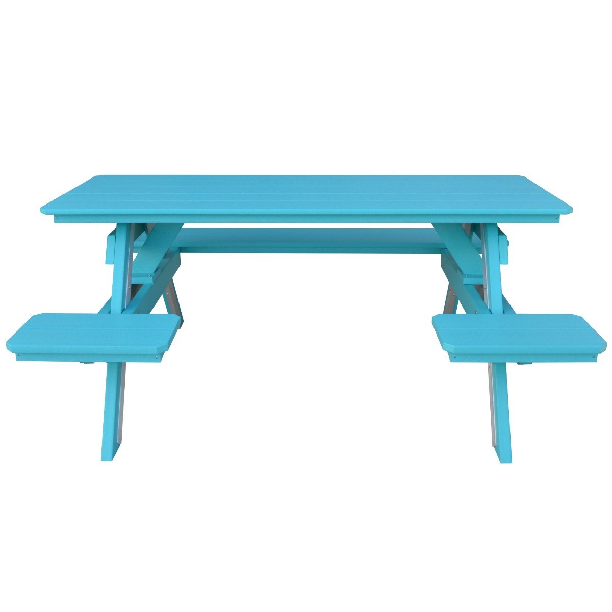 A&L Furniture 6 ft Table w/ Attached Benches - Wheelchair Accessible