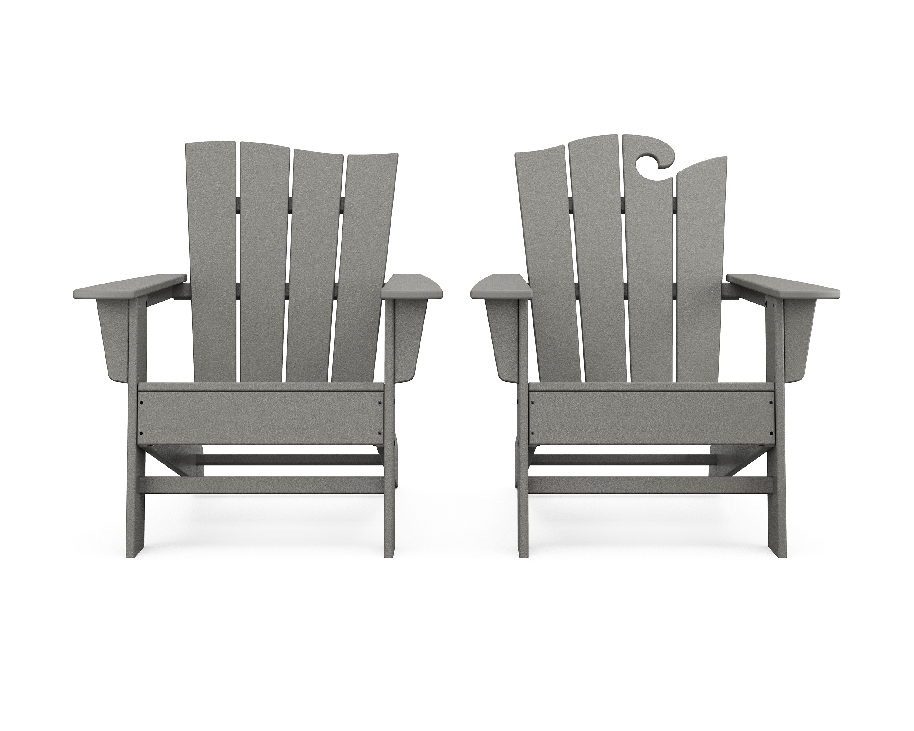 POLYWOOD Wave 2-Piece Adirondack Set with The Wave Chair Left