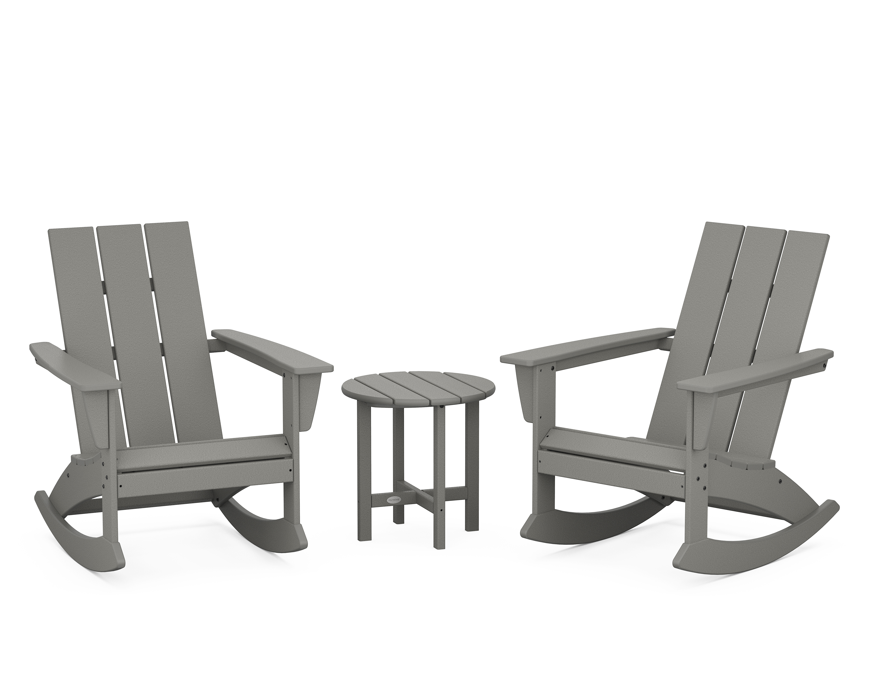 POLYWOOD Modern 3-Piece Adirondack Rocking Chair Set