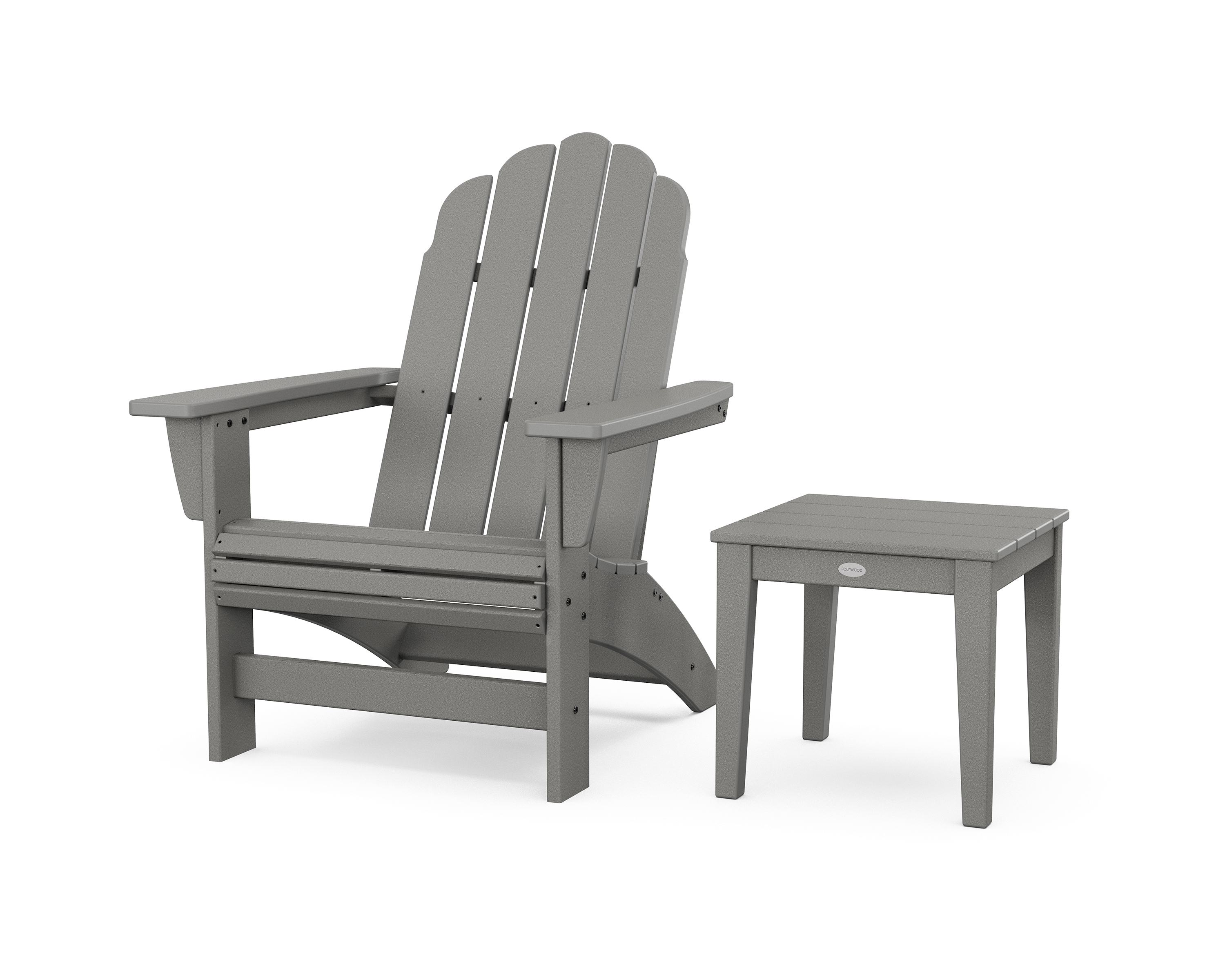 POLYWOOD Vineyard Grand Adirondack Chair with Side Table