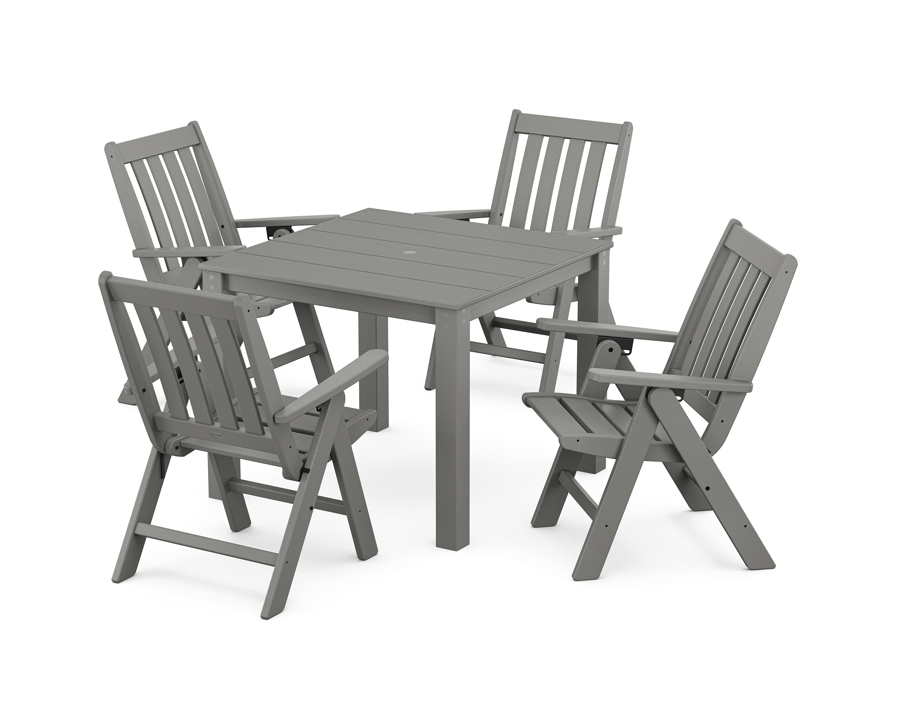 POLYWOOD Vineyard Folding Chair 5-Piece Parsons Dining Set