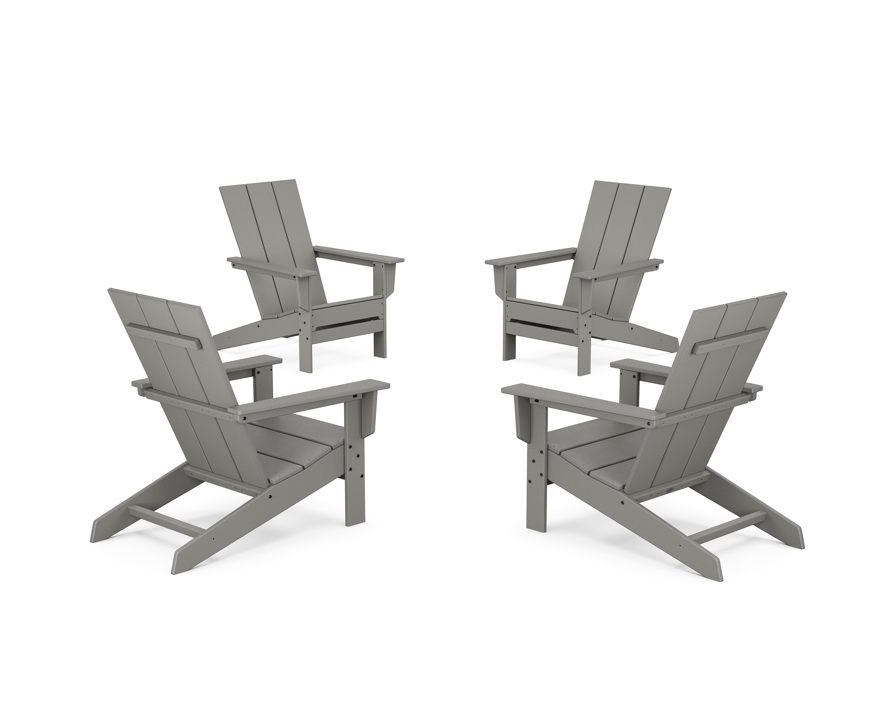POLYWOOD 4-Piece Modern Studio Adirondack Chair Conversation Set
