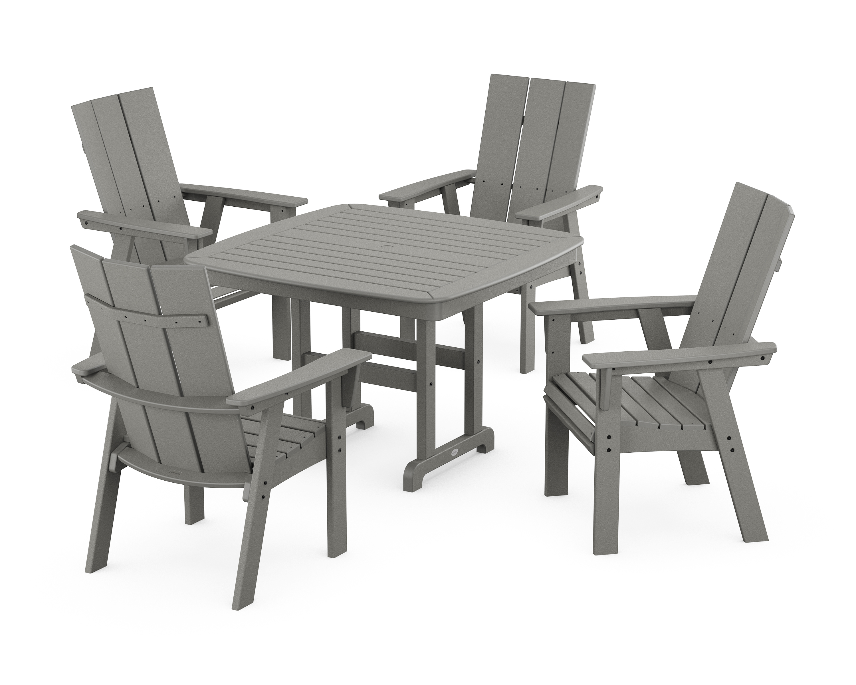 POLYWOOD Modern Curveback Adirondack 5-Piece Dining Set