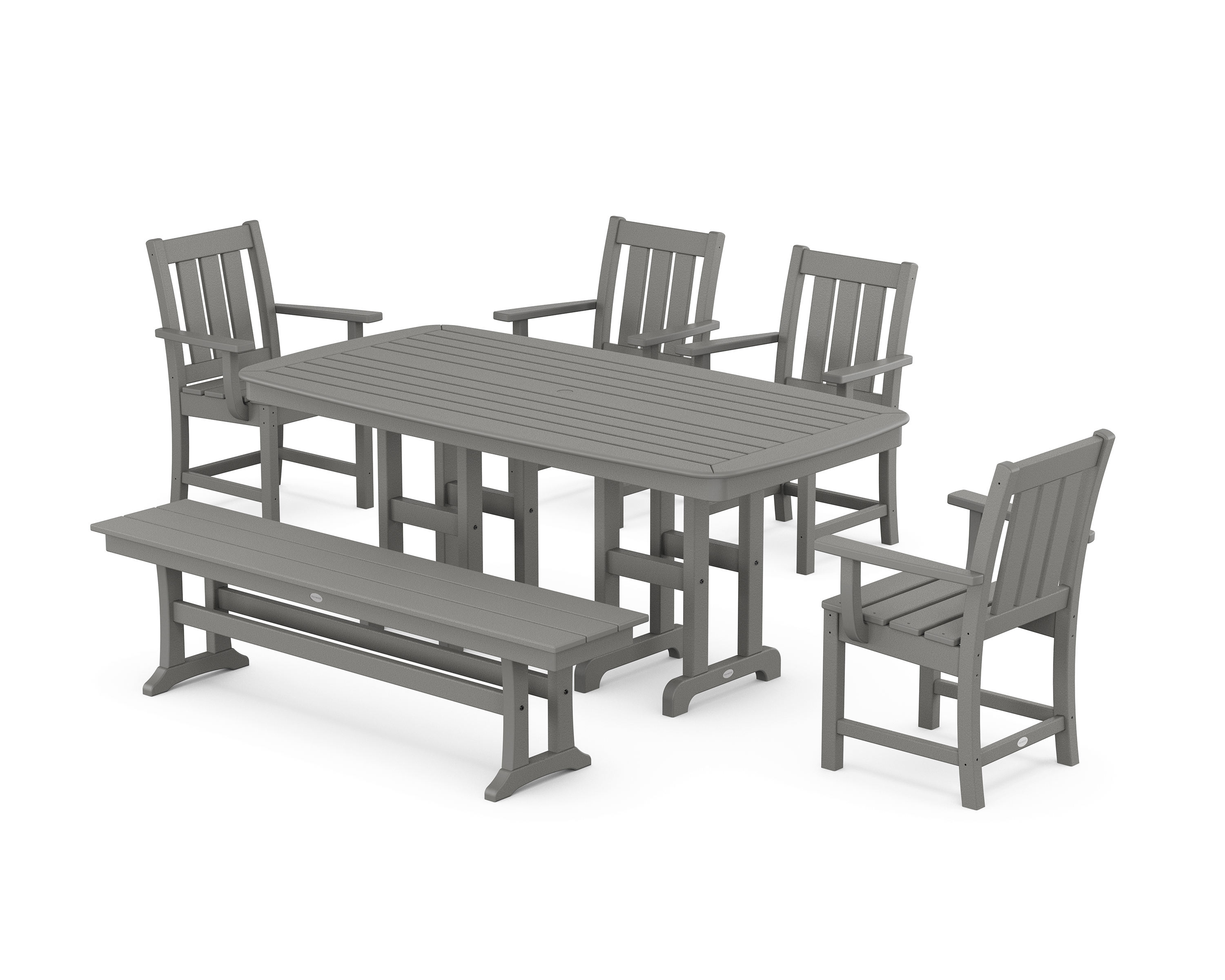 POLYWOOD Oxford 6-Piece Dining Set with Bench
