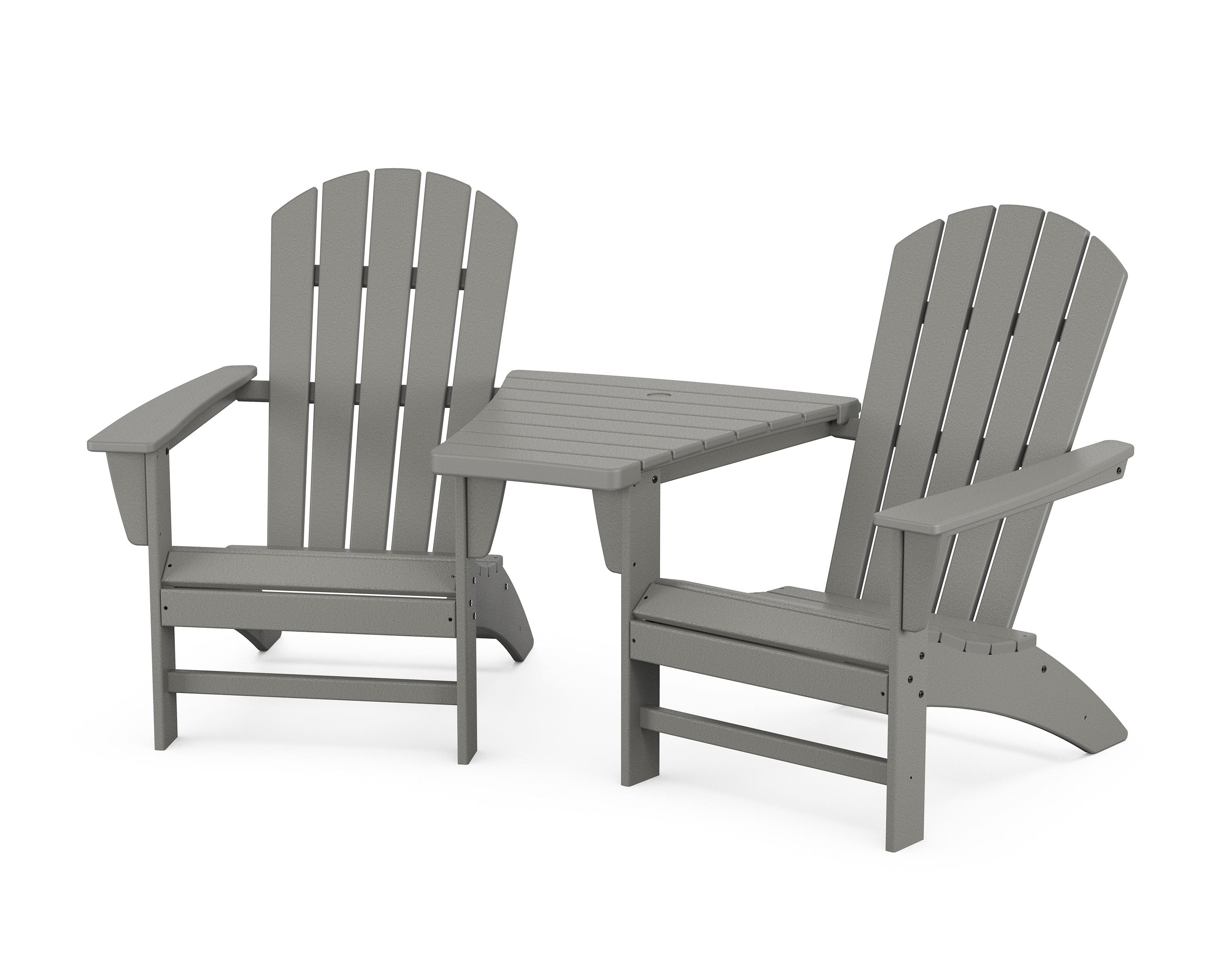 POLYWOOD Nautical 3-Piece Adirondack Set with Angled Connecting Table
