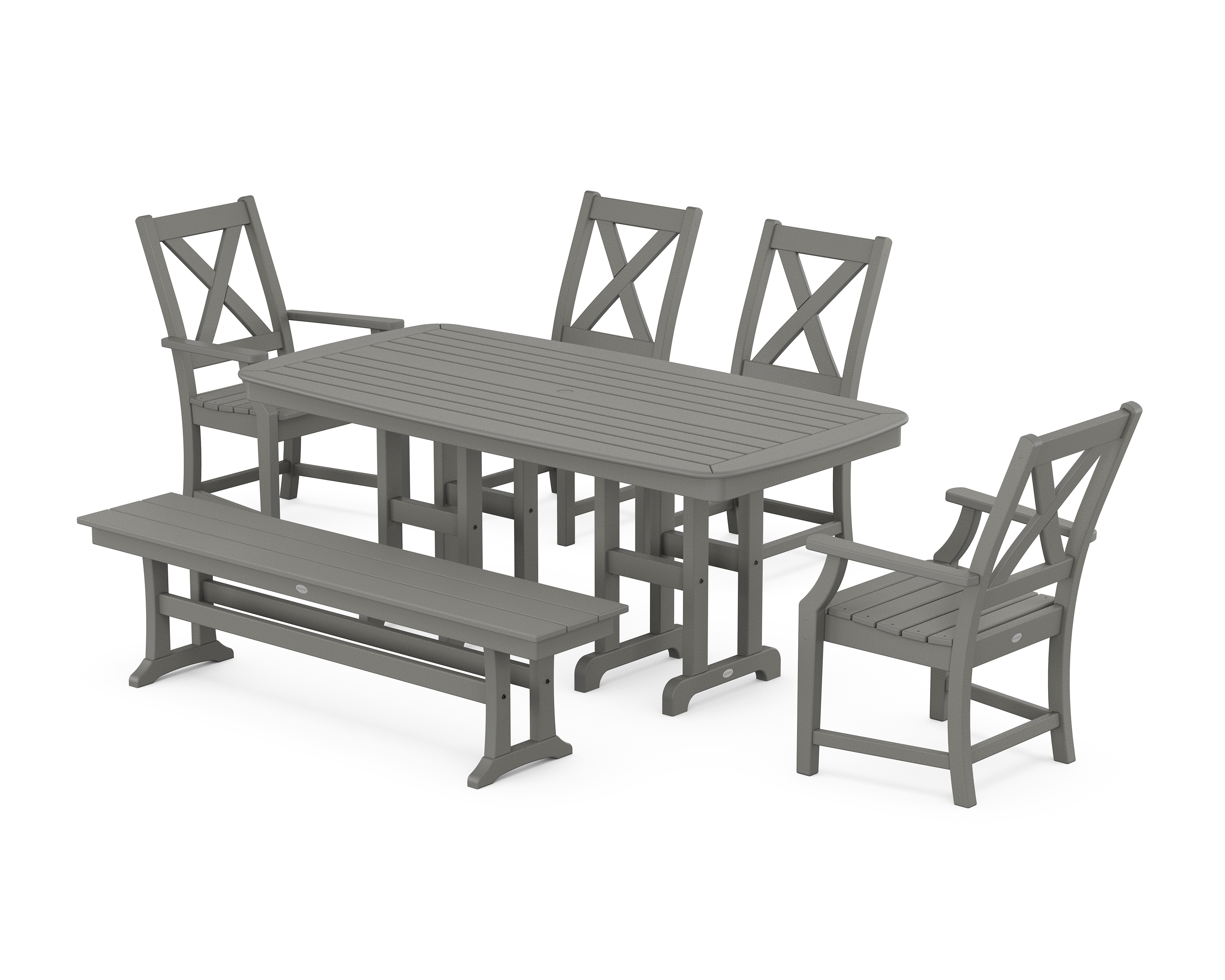 POLYWOOD Braxton 6-Piece Dining Set with Bench
