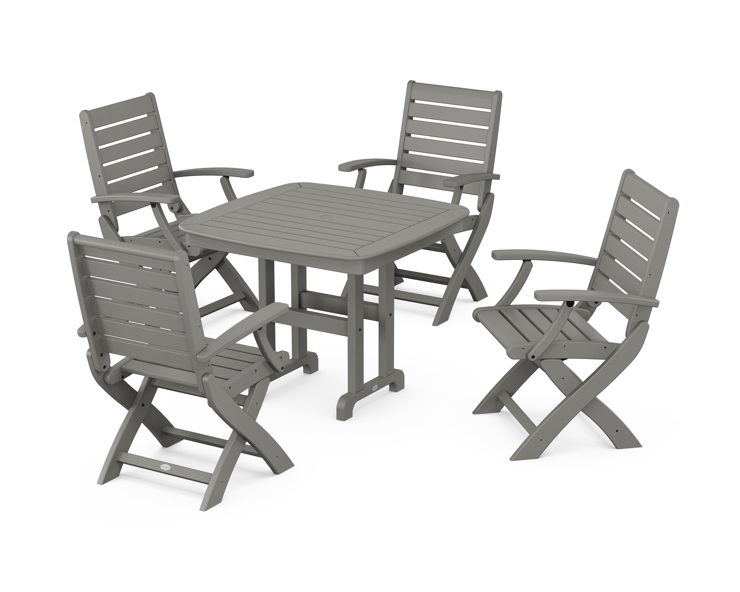 POLYWOOD Signature Folding Chair 5-Piece Dining Set