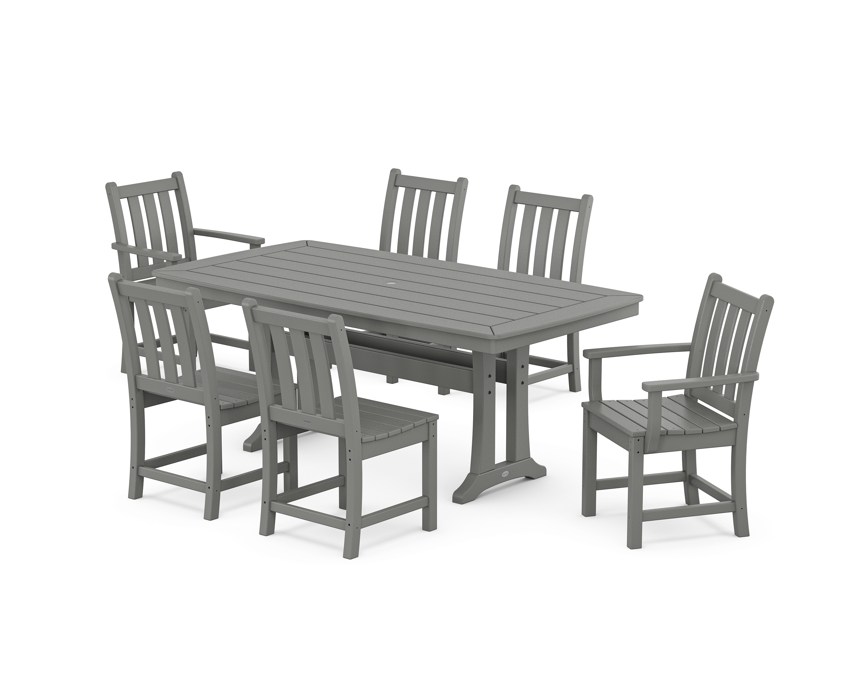 POLYWOOD Traditional Garden 7-Piece Dining Set with Trestle Legs