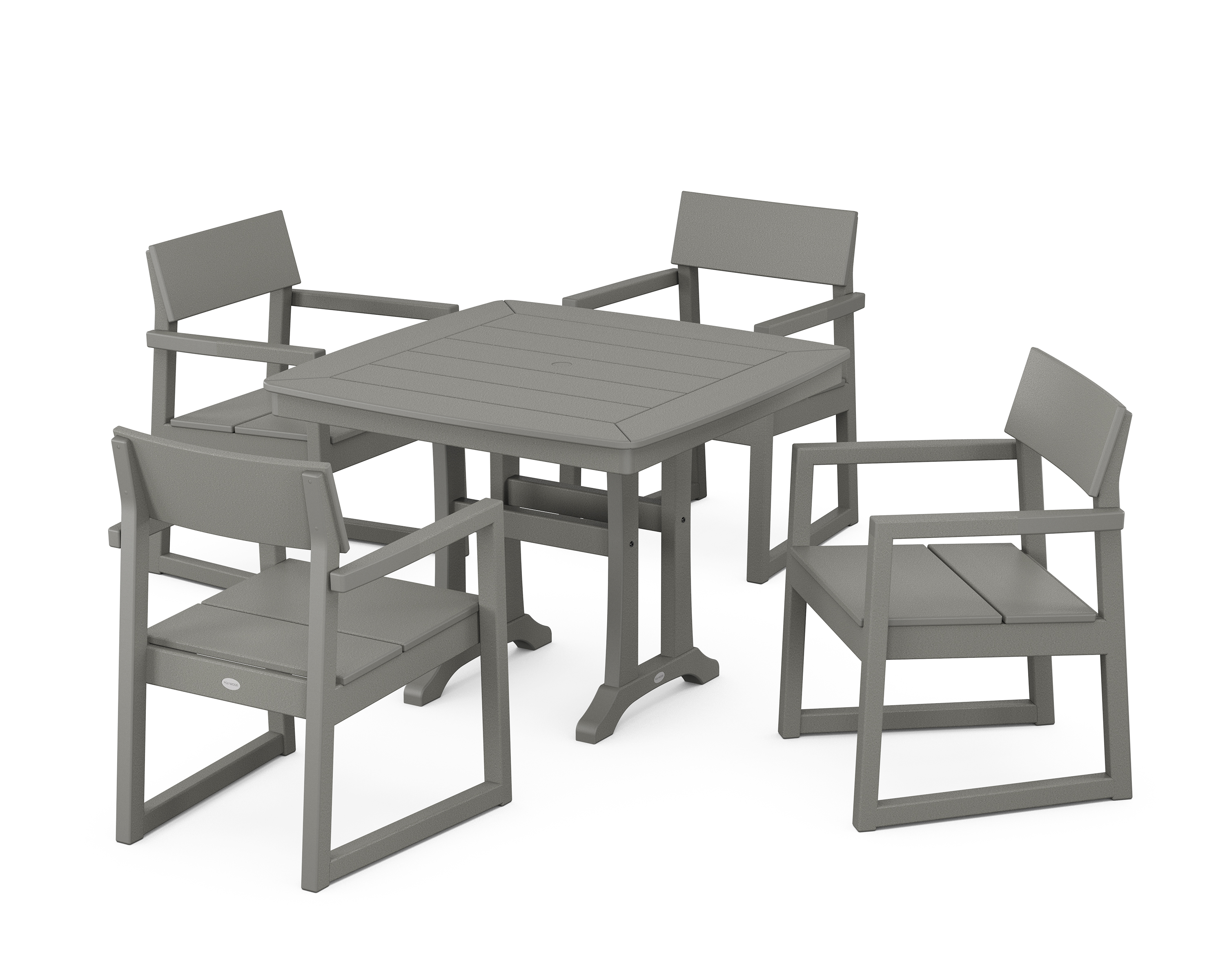 POLYWOOD EDGE 5-Piece Dining Set with Trestle Legs
