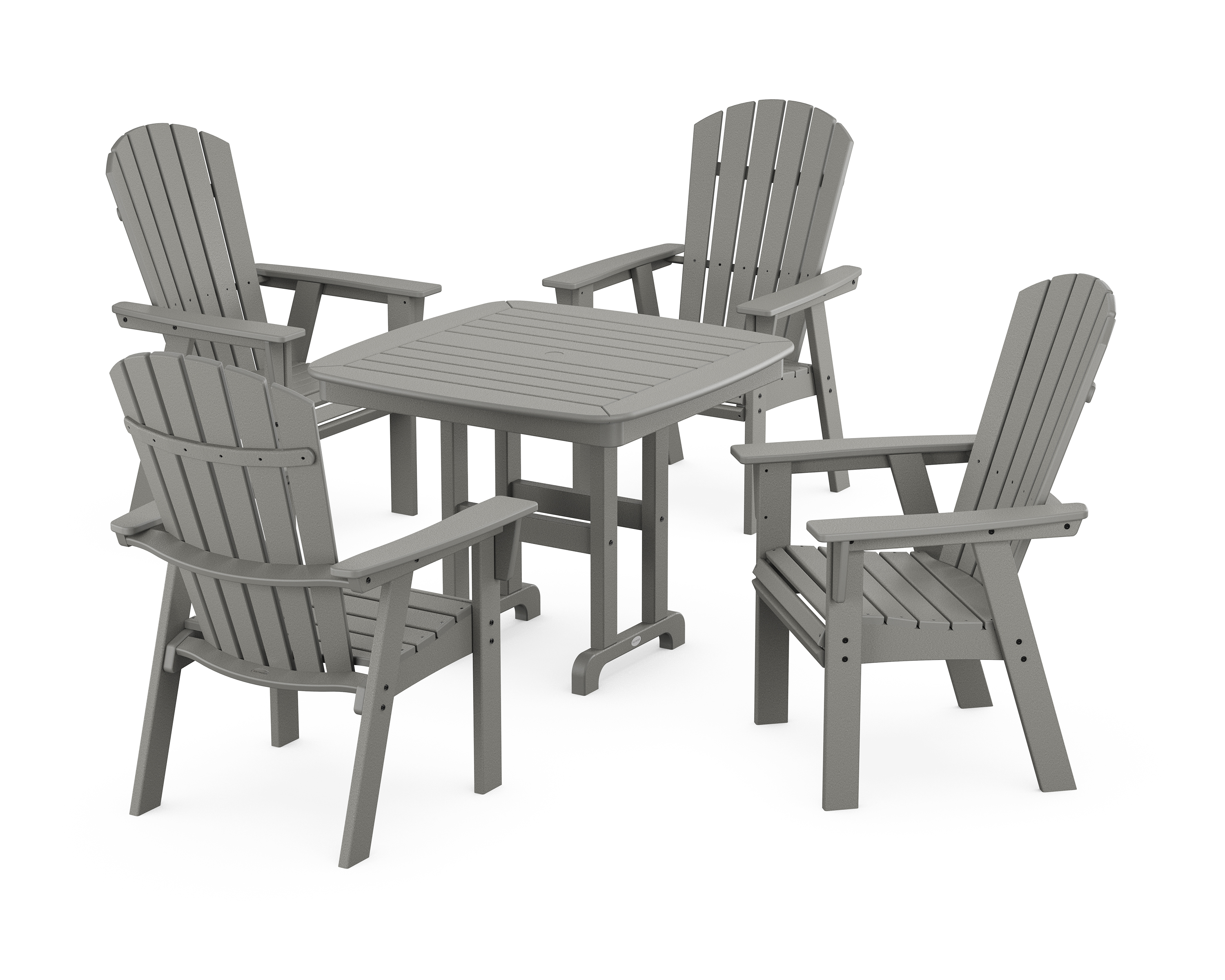 POLYWOOD Nautical Curveback Adirondack 5-Piece Dining Set