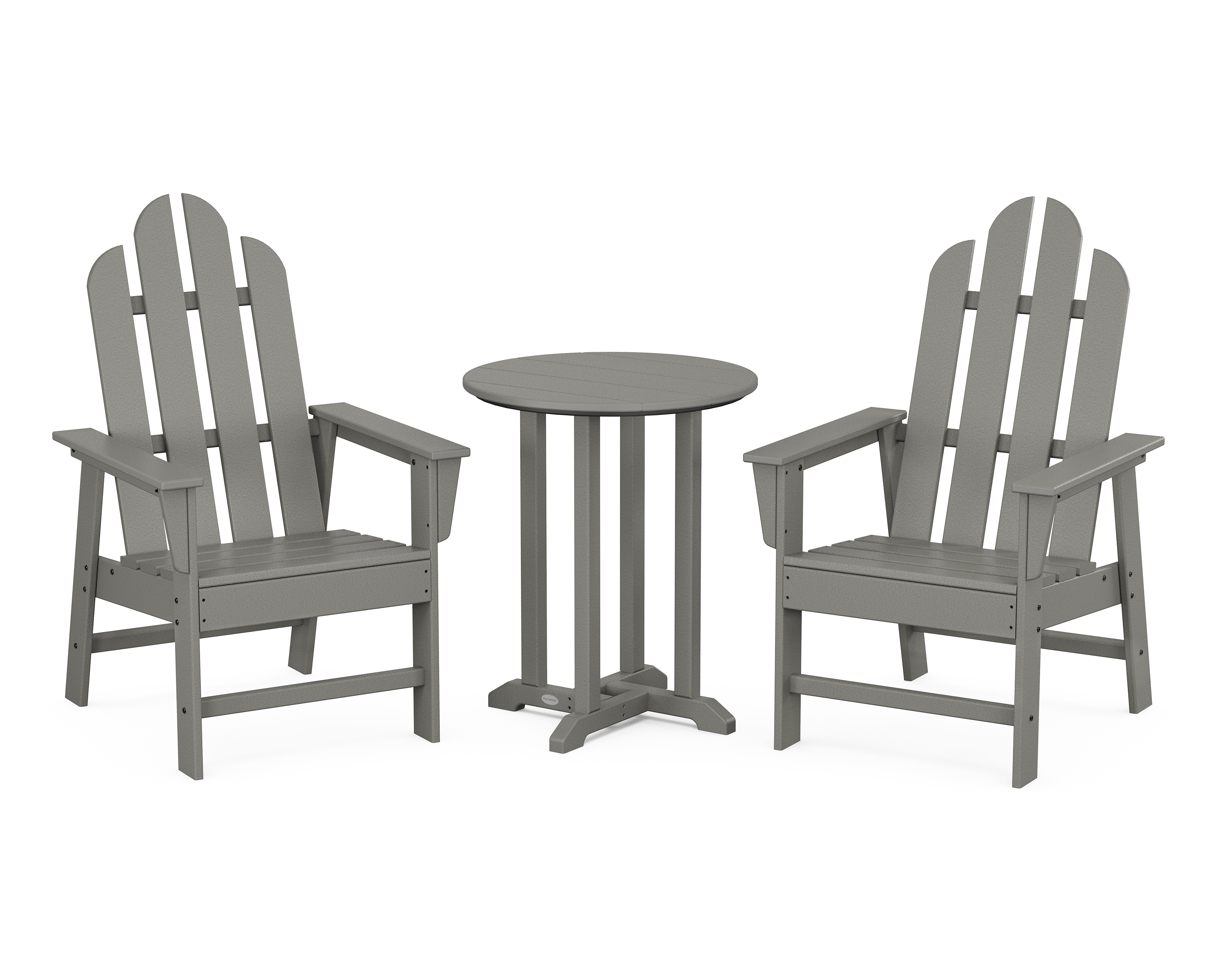 POLYWOOD Long Island 3-Piece Round Bistro Dining Set