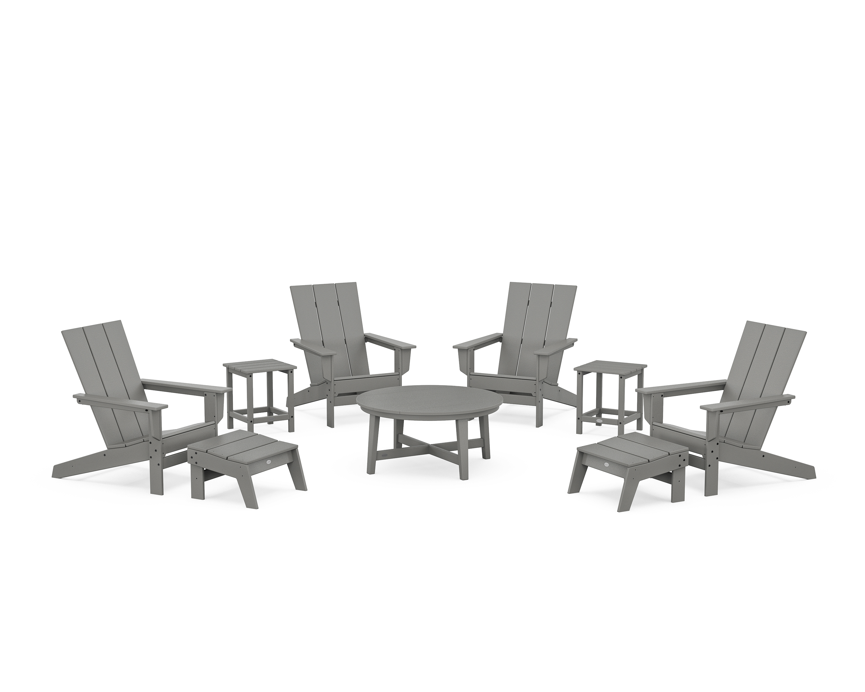 POLYWOOD Modern Studio Adirondack 9-Piece Conversation Set