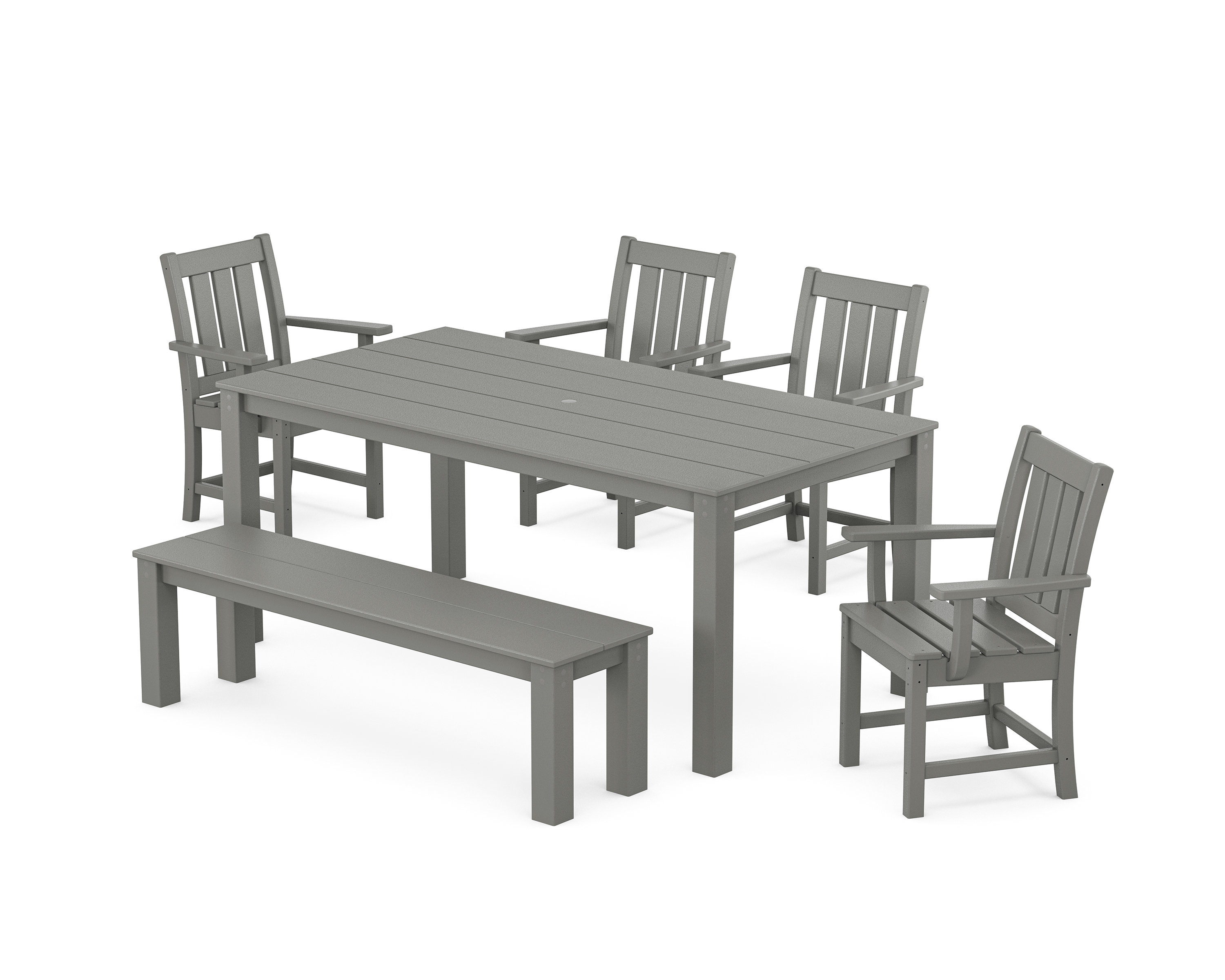 POLYWOOD Oxford 6-Piece Parsons Dining Set with Bench