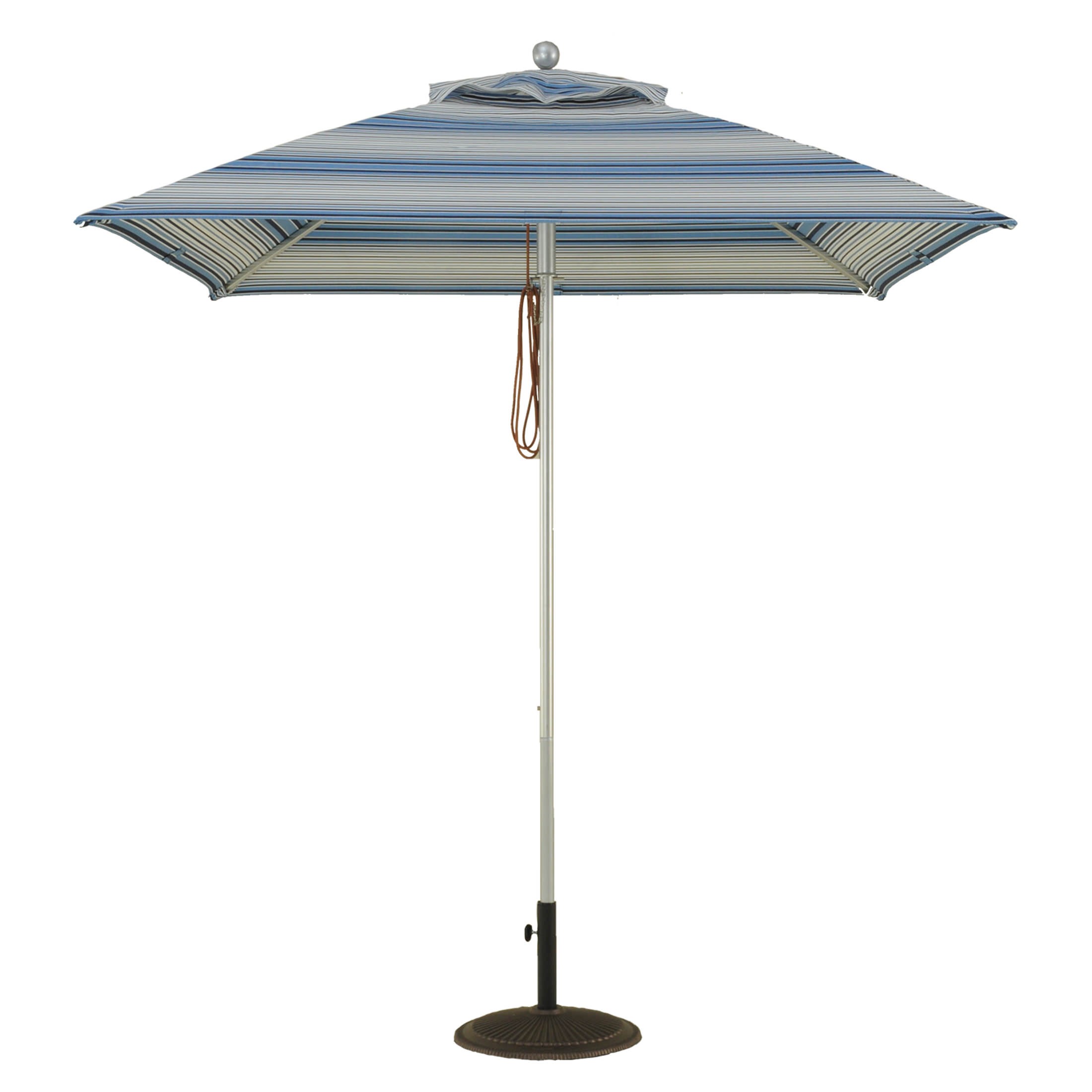 6 1/2 Ft Heavy Duty Commercial Aluminum Square Market Umbrella With Pulley & No Tilt